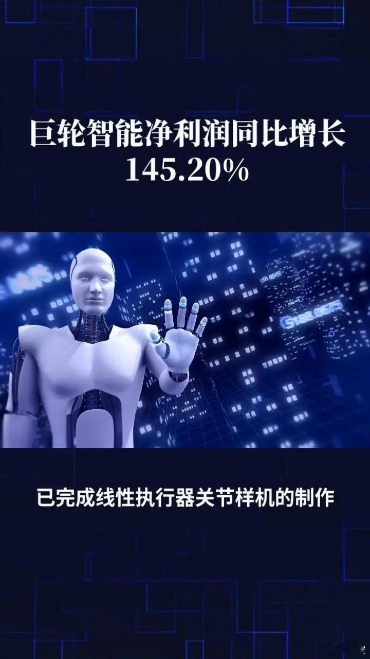 巨轮智能净利润同比增长145.20%。2024年，几家公司在人形机器人领域表现抢