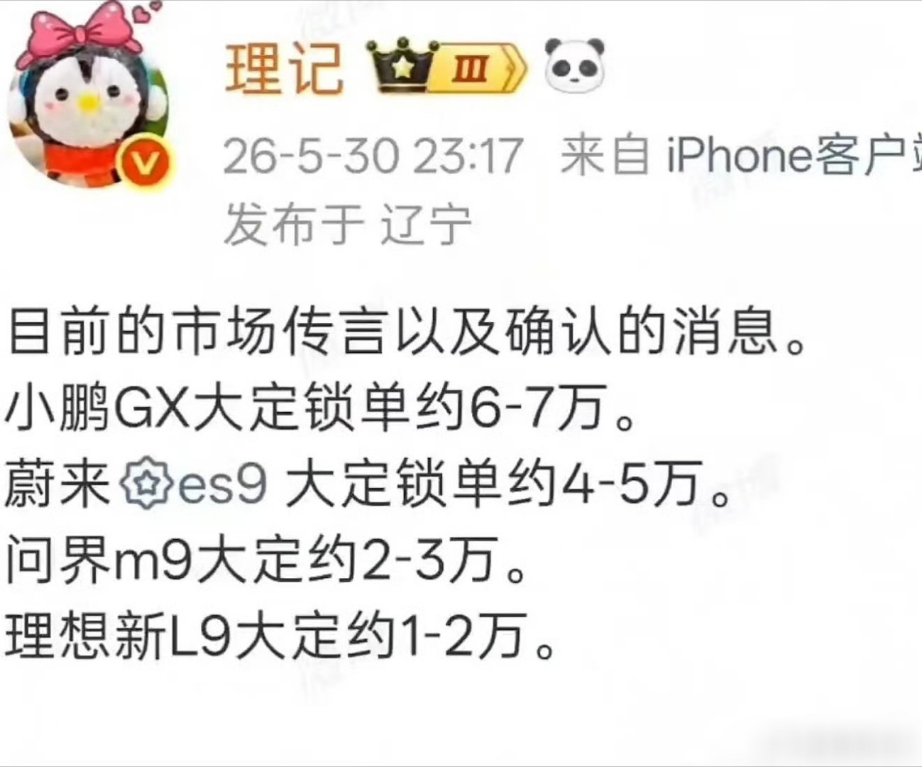 ES9大定这么多嘛，加了一个销售时常给我打电话问我考不考虑定，说这车定的人不算特