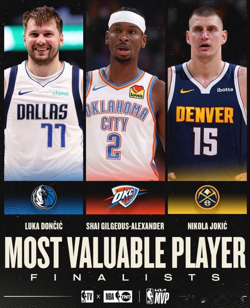 本季奖项入围名单已公布 ⚠️

最有价值球员：
尼古拉·约基奇
谢·吉尔杰斯·亚