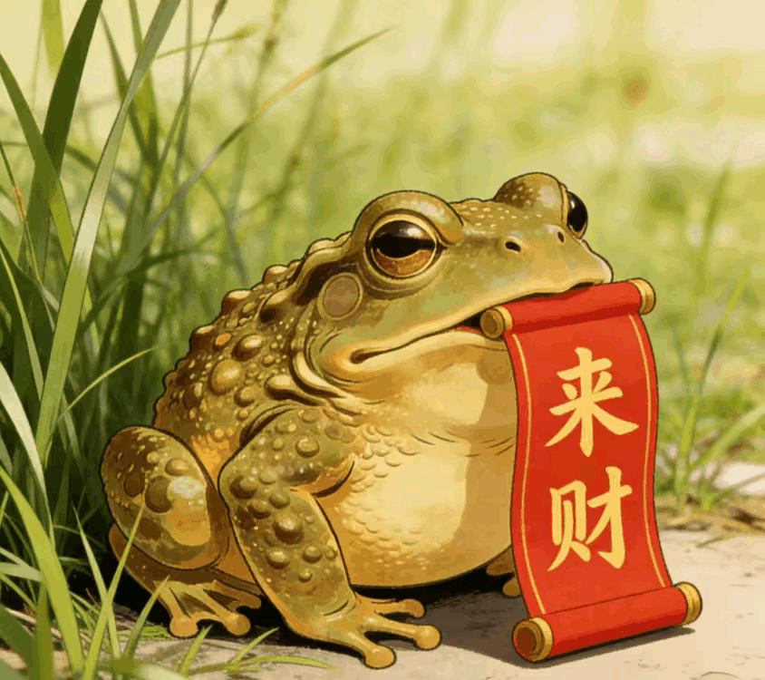 金蟾蹲守家门口
财神爷娆不过我家
数钱数到手软必须安排！