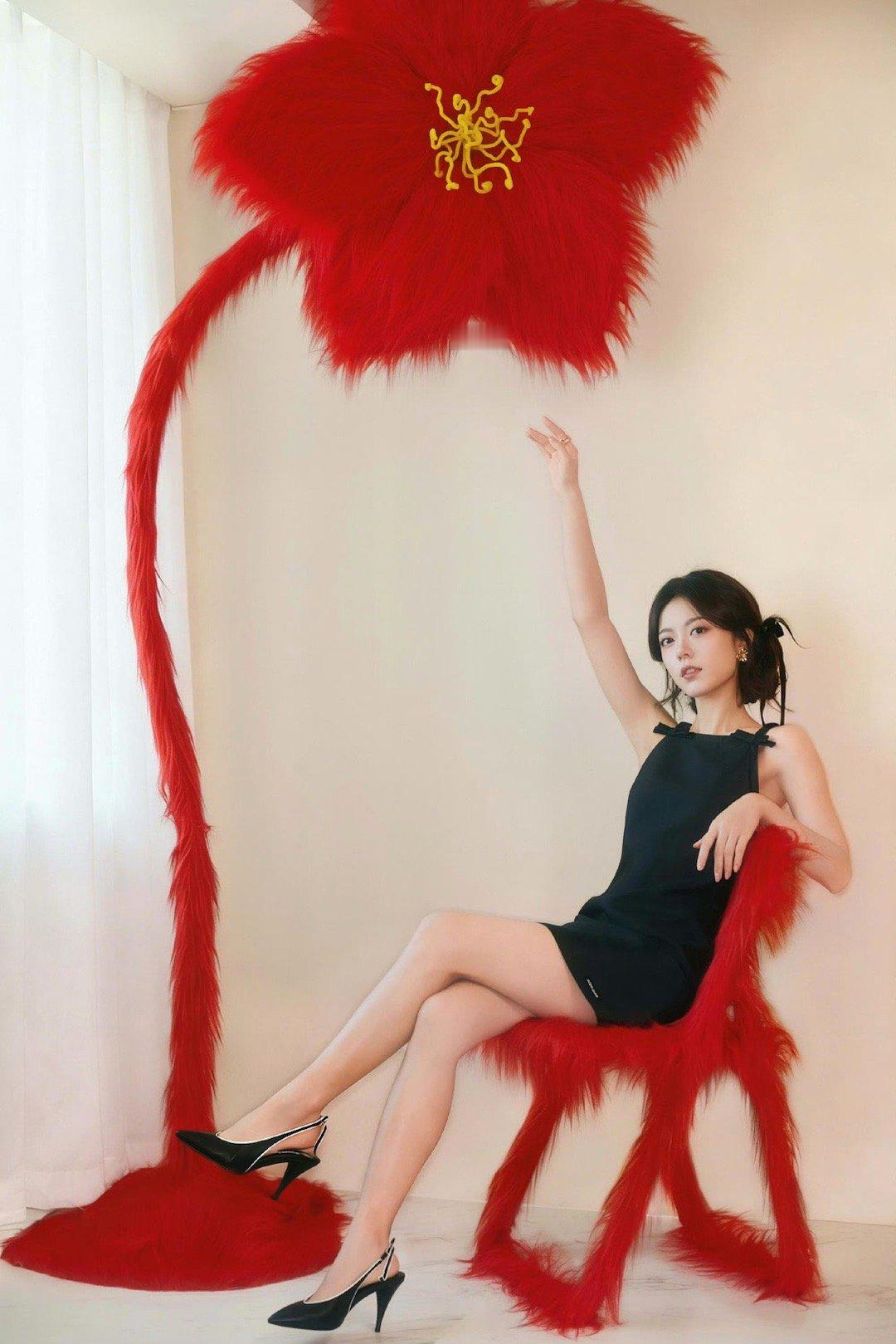 赵今麦法式缎带低盘发  赵今麦今天美出新高度！缎带低盘发衬得她温婉可人，低头浅笑