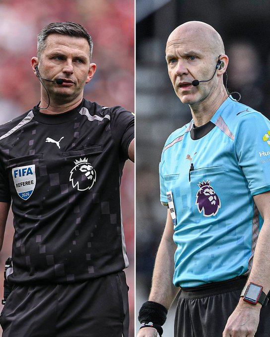 英超联赛裁判迈克尔·奥利弗和安东尼·泰勒已被征召执法2026年世界杯的比赛。 