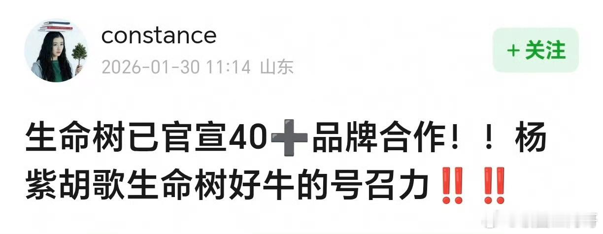 生命树已经40+品牌合作了 