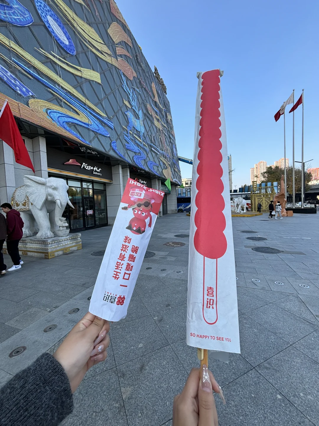 石家庄真的遥遥领先啊…1米长的糖葫芦🍬