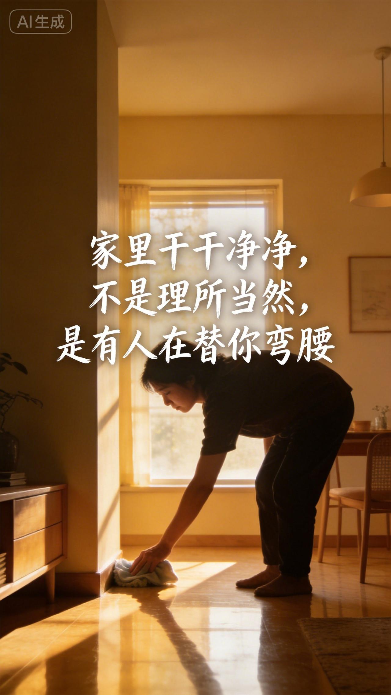 醍醐灌顶的一段话：家里干干净净，不是理所当然，是有人在替你弯腰

你有没有想过一