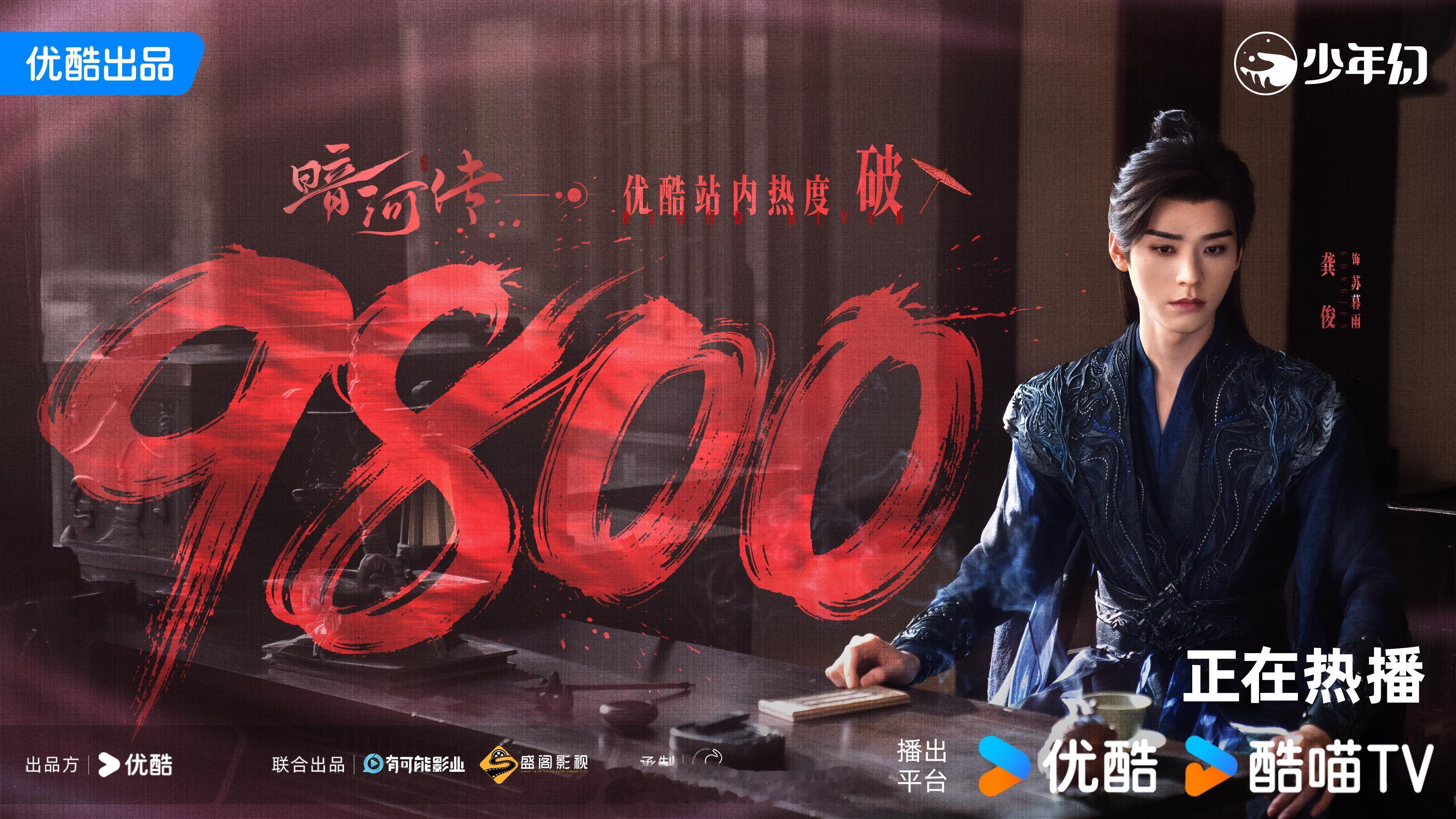 龚俊新剧暗河传有效播放量破2亿了！热度也快破万了！龚俊太棒了！🐮龚俊暗河传热度