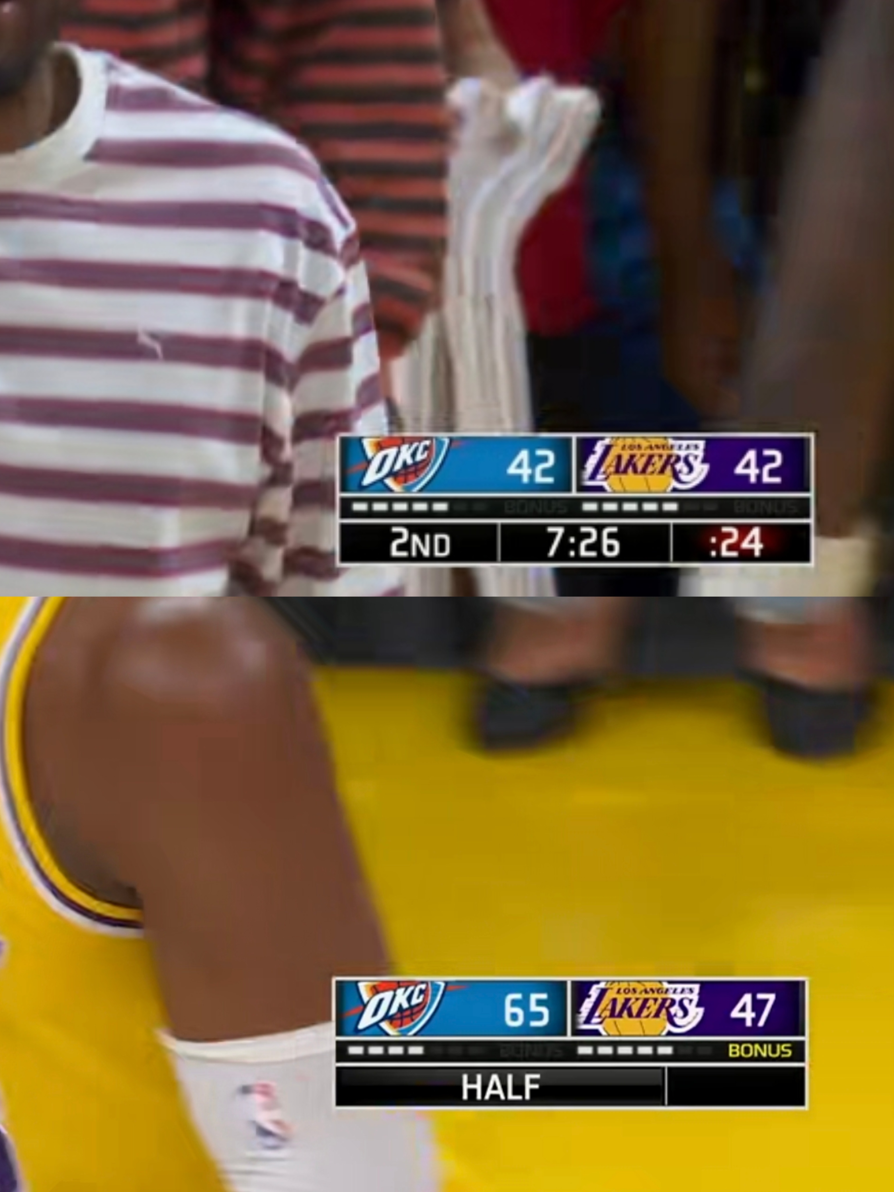 也就半节的事雷霆vs湖人