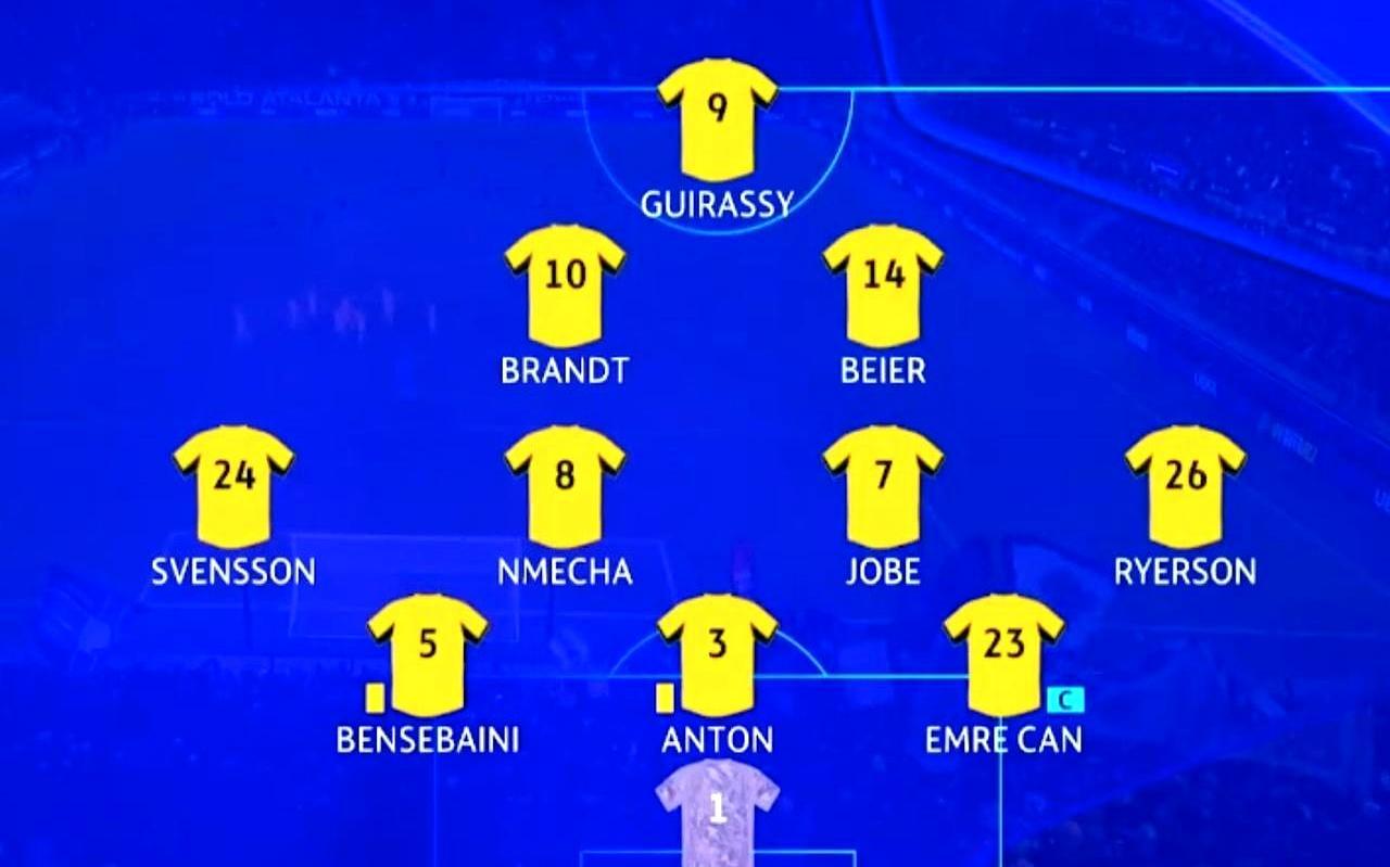 首回合0比2落后 亚特兰大居然硬生生4比1干翻多特晋级欧冠16强
 
第5分钟斯