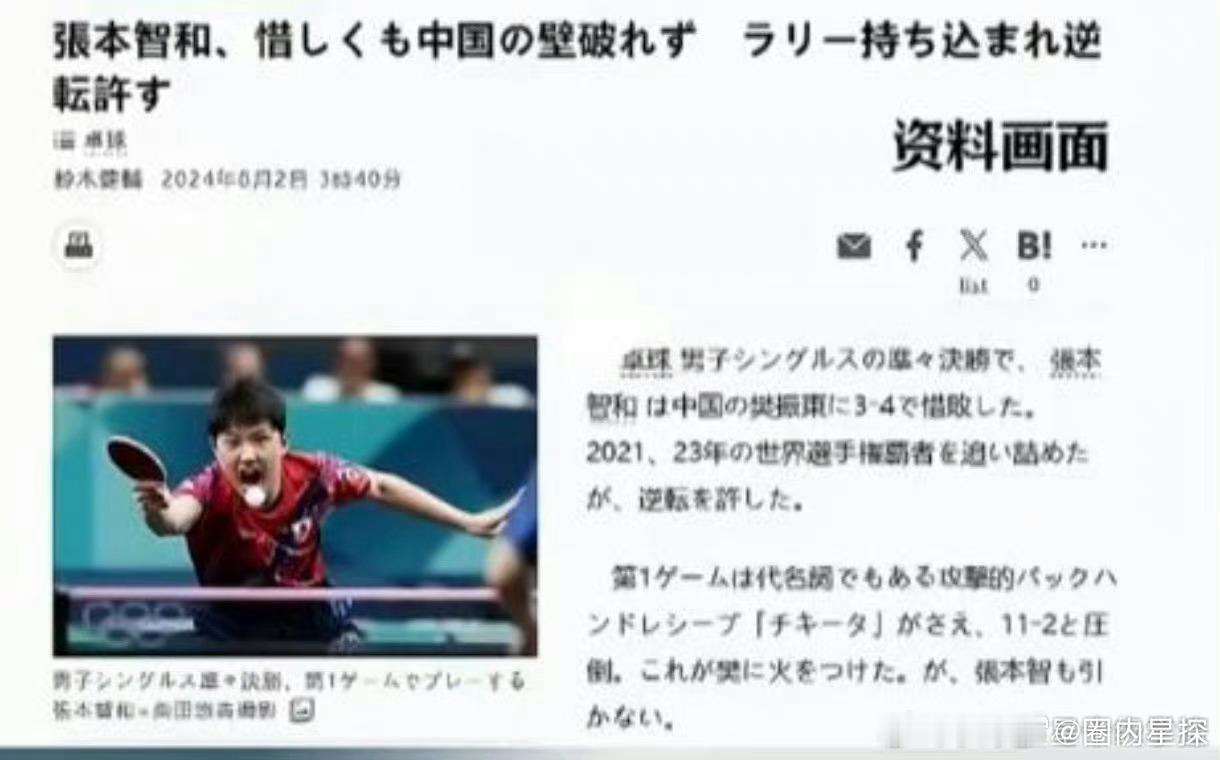 #日媒给国乒运动员起的外号##日媒给中国乒乓球运动员取的外号# 日媒给中国乒乓球