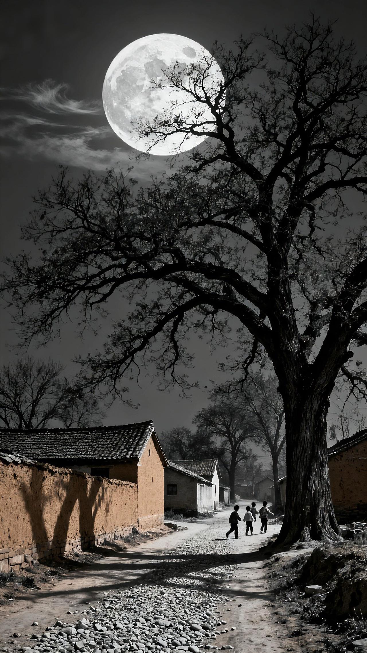 为什么小时候月亮很亮，晚上视野也很清晰。