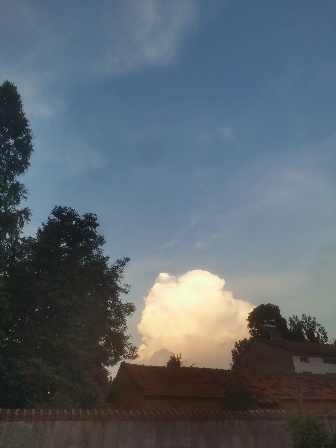 天气预报今天小雨，也没有下。
今天早晨起来，太阳一直都大。
真的如古话说的，三九