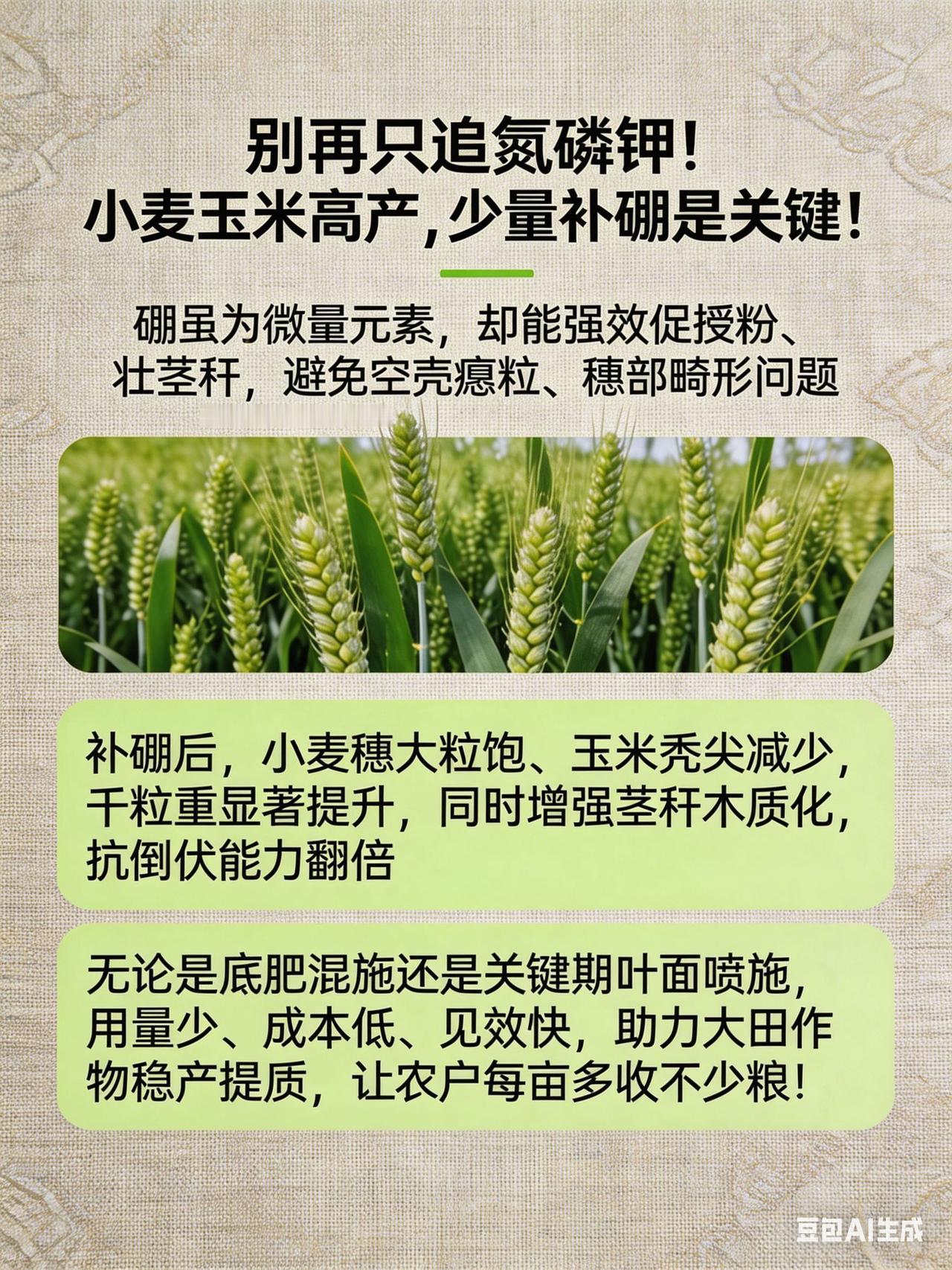 小麦高产，补肥是最后一道“提分题”，而硼肥常被忽略，却恰恰是决定产量的“隐形功臣