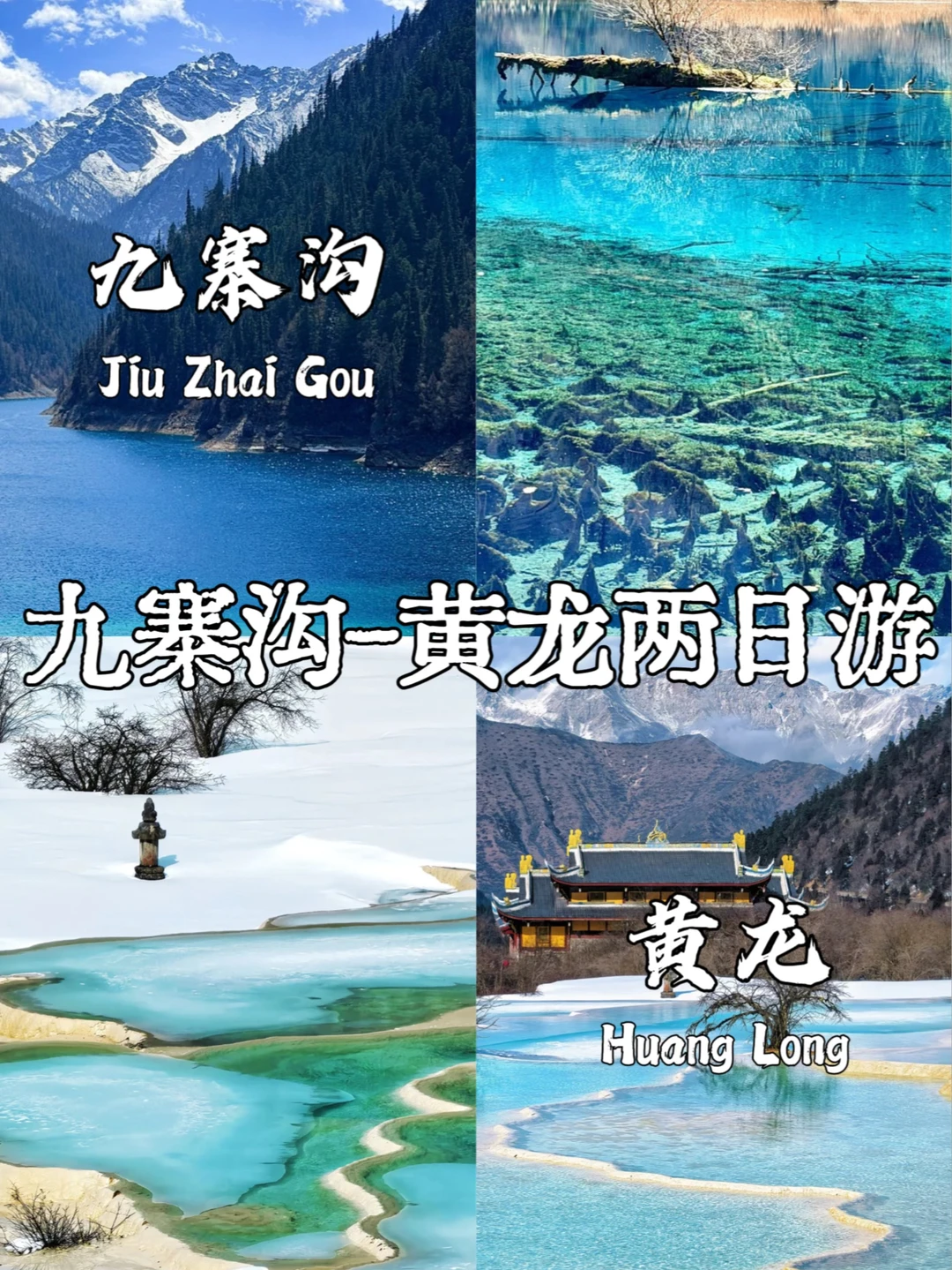 九寨沟+黄龙周末两日游，人均900+💰
