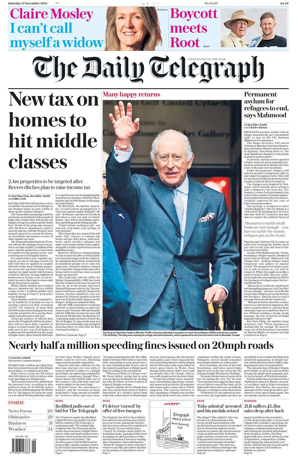 根据《每日电讯报》的报道，英国财政大臣还正在准备对大约30万处处于高档市政税等级