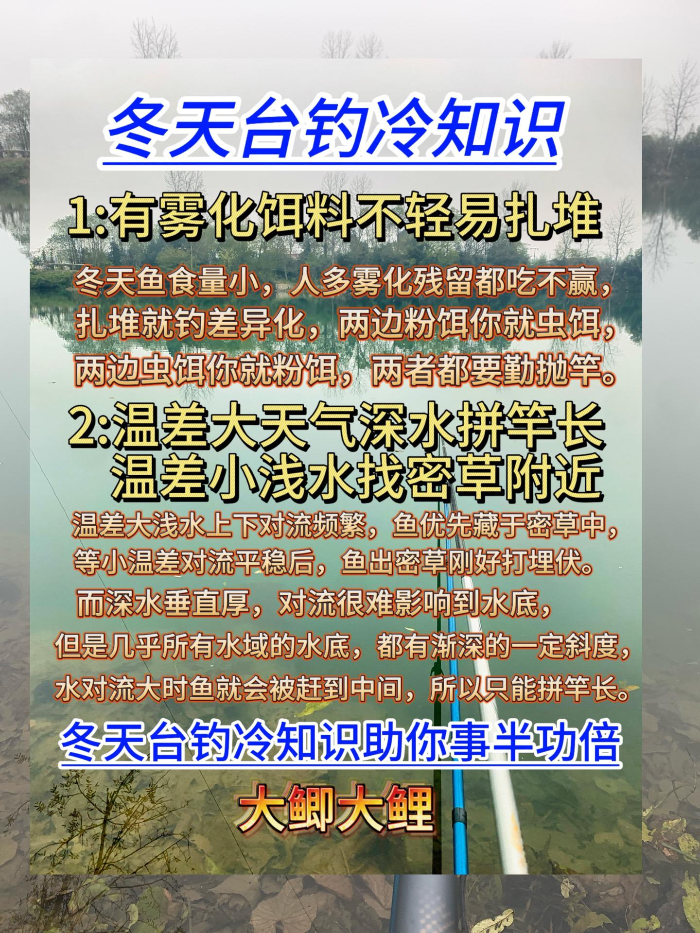 冬天台钓冷知识，助你大鲫大鲤。冬天台钓冷知识