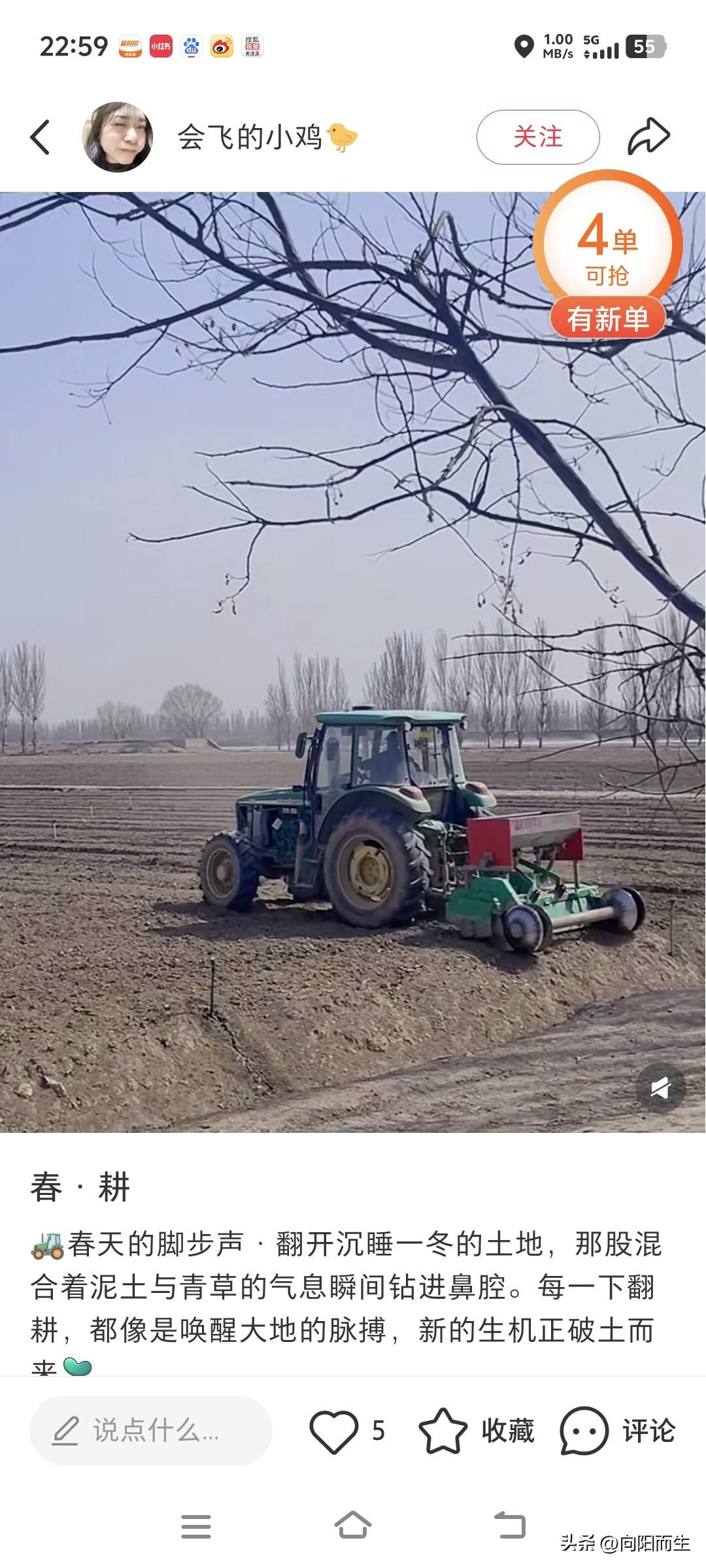 春日生活打卡季春天开始种地了。希望今年牛马年能够有个好的收成。风调雨顺，多几场雨