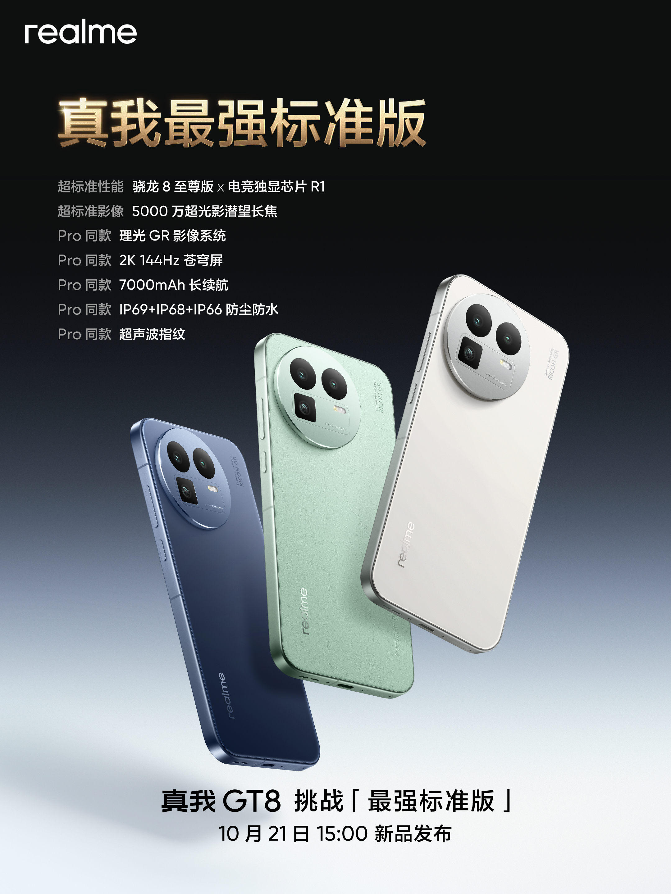 真我 GT8 这个配置…[二哈][二哈]大家别买 Pro 了，标准版的配置都是 