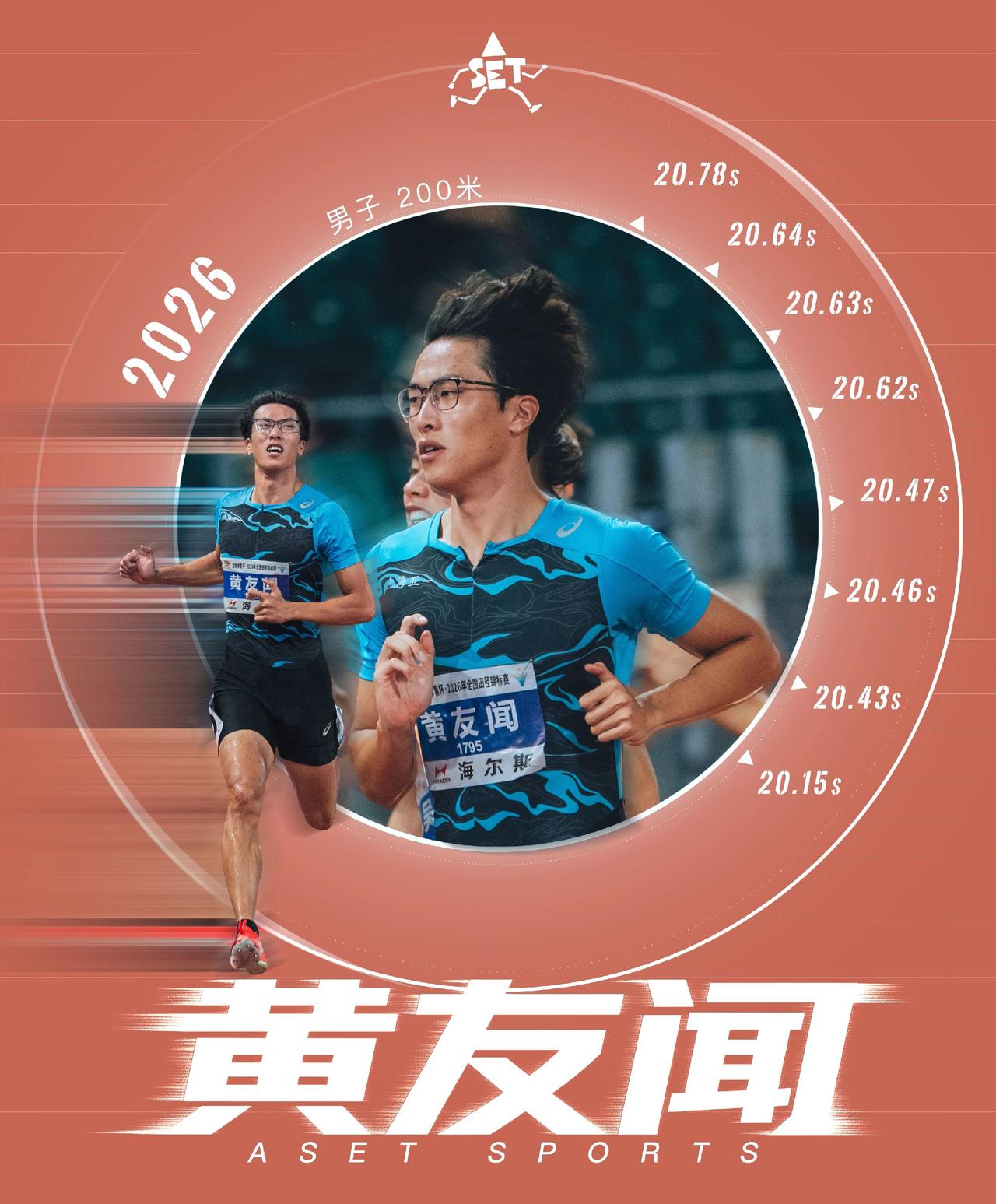 黄友闻｜20秒15之后

@ASET 制图，数据取自其本赛季200米Top8成绩