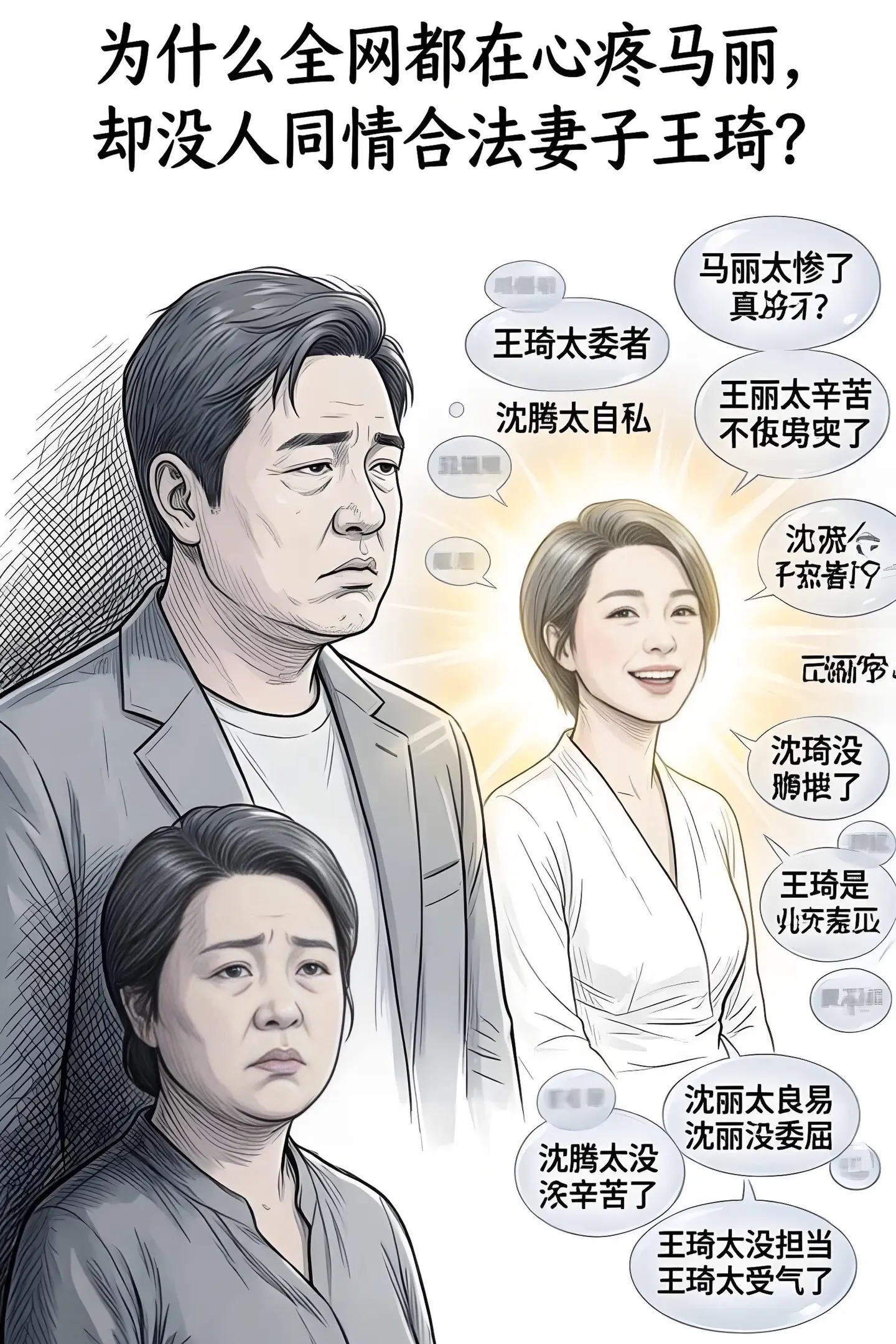 为什么全网都在心疼马丽，却没人同情合法。妻子王琦