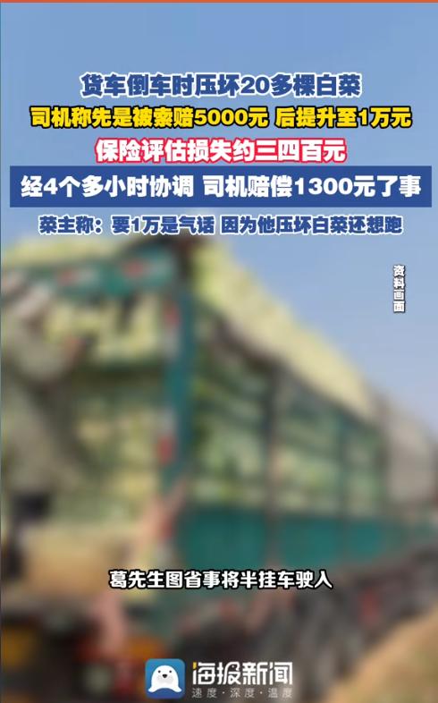 一场乡间倒车事故，原本几百元就能解决的白菜损失，最后却谈成了1300元。更让人意
