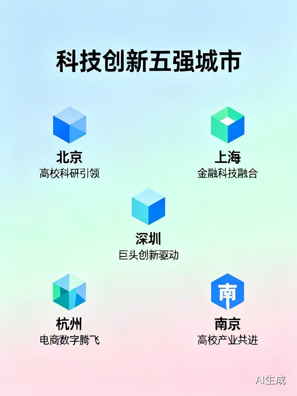 北上深杭南，这五座科技创新发展的佼佼者，各有独特魅力。也许还有合肥虽然教育资源单