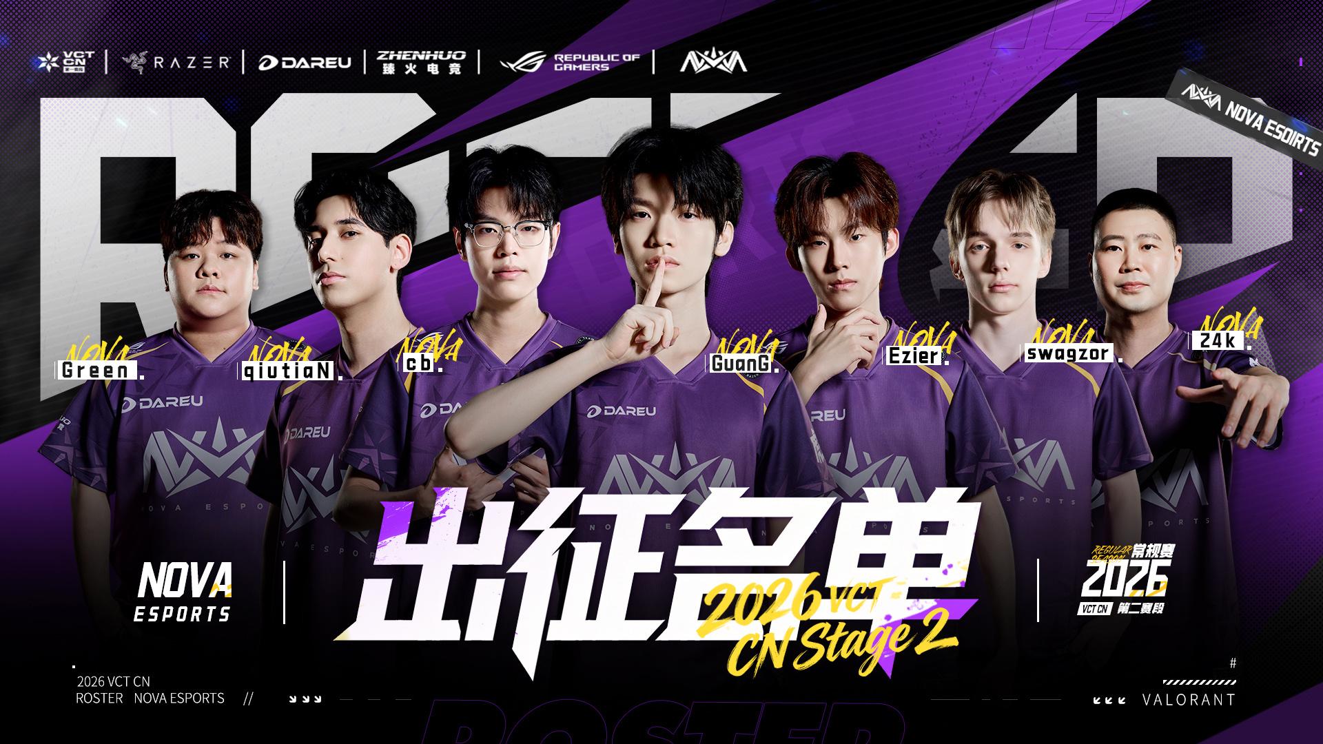 第二赛段NOVA名单：qiutiaN/cb/swagzor/GuanG/Ezeir/Green
