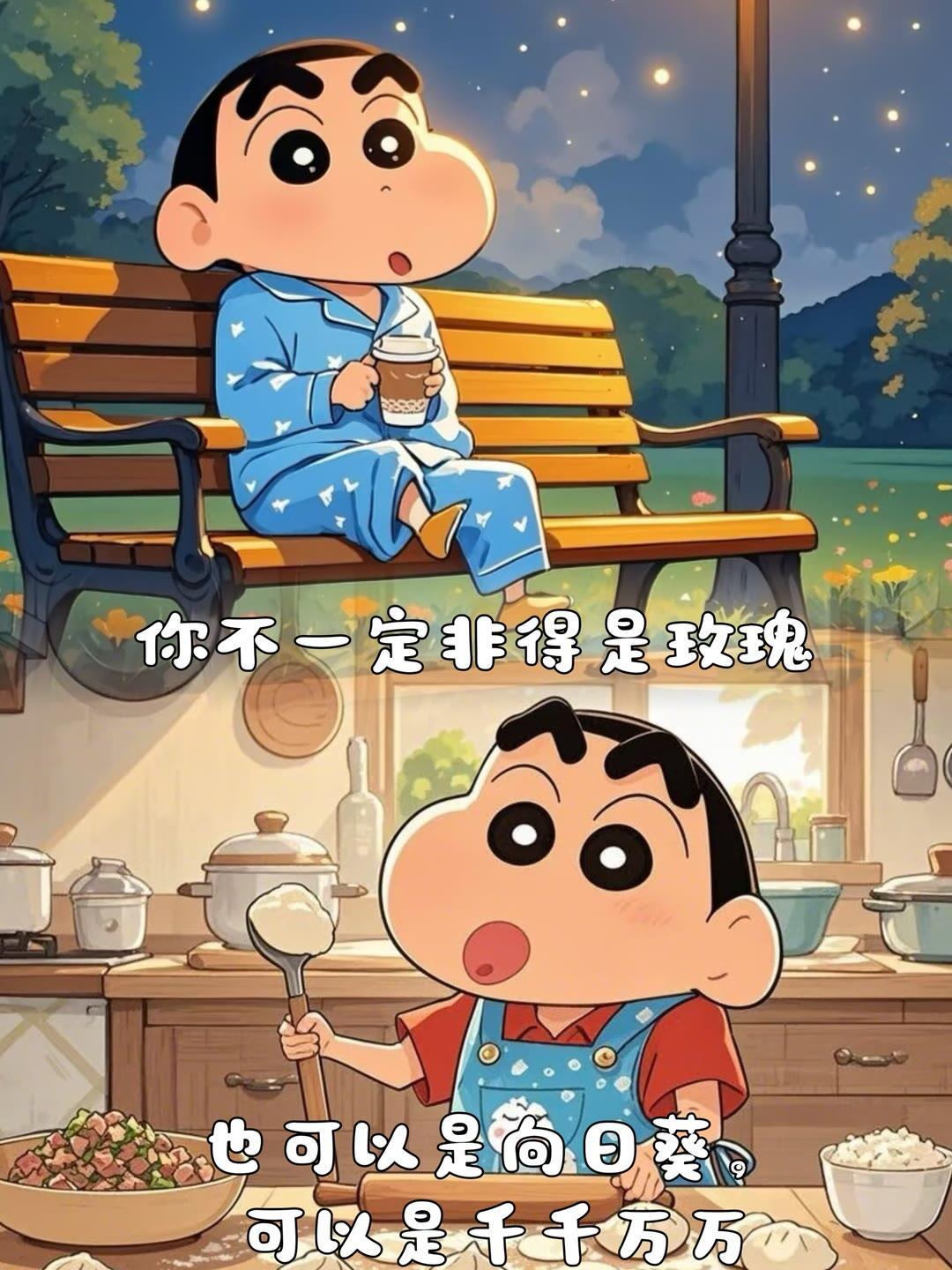 蜡笔小新 你不一定非得是玫瑰也可是是向日葵可以是千千万万 