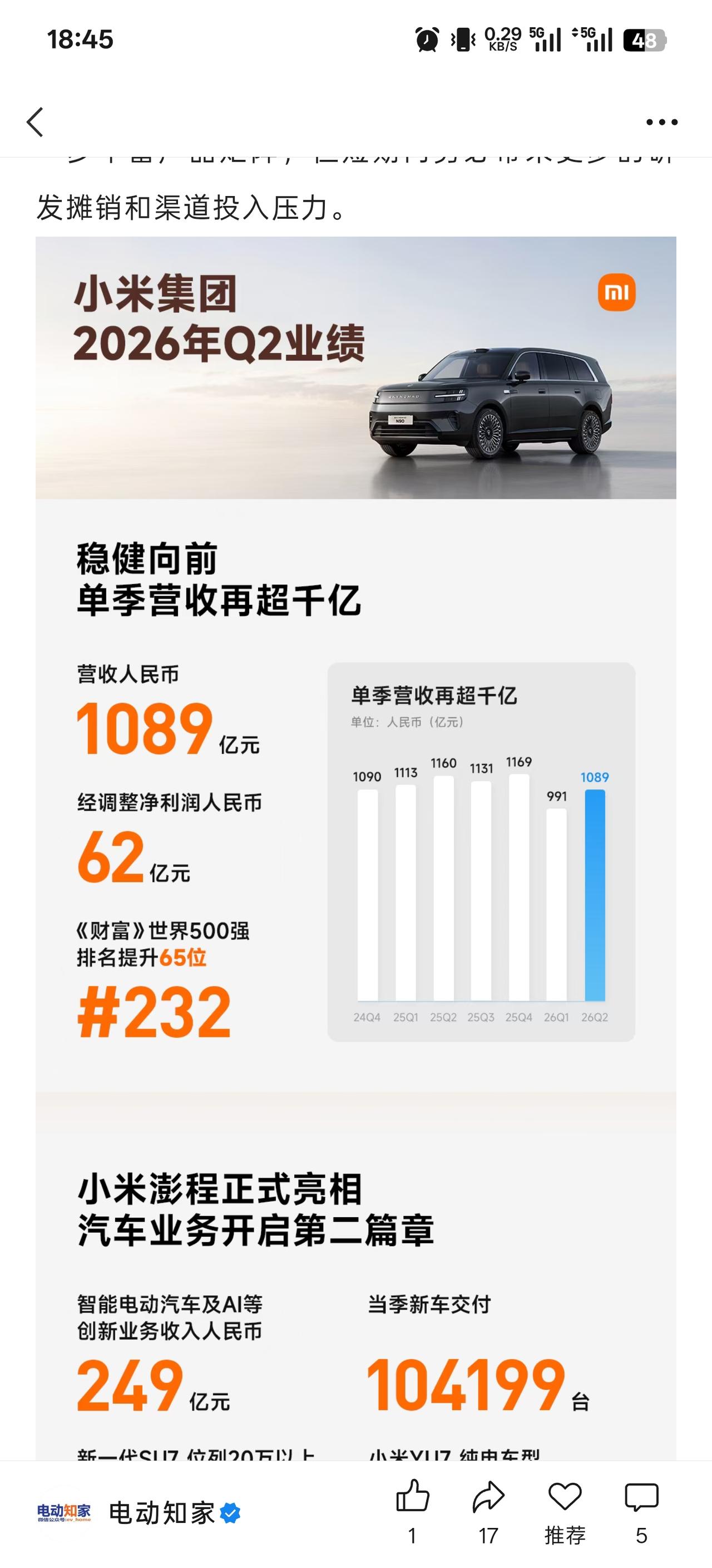 小米集团的半年报终于发布了，其实股价也能反映一部分预期吧。主要就是手机业务大幅受