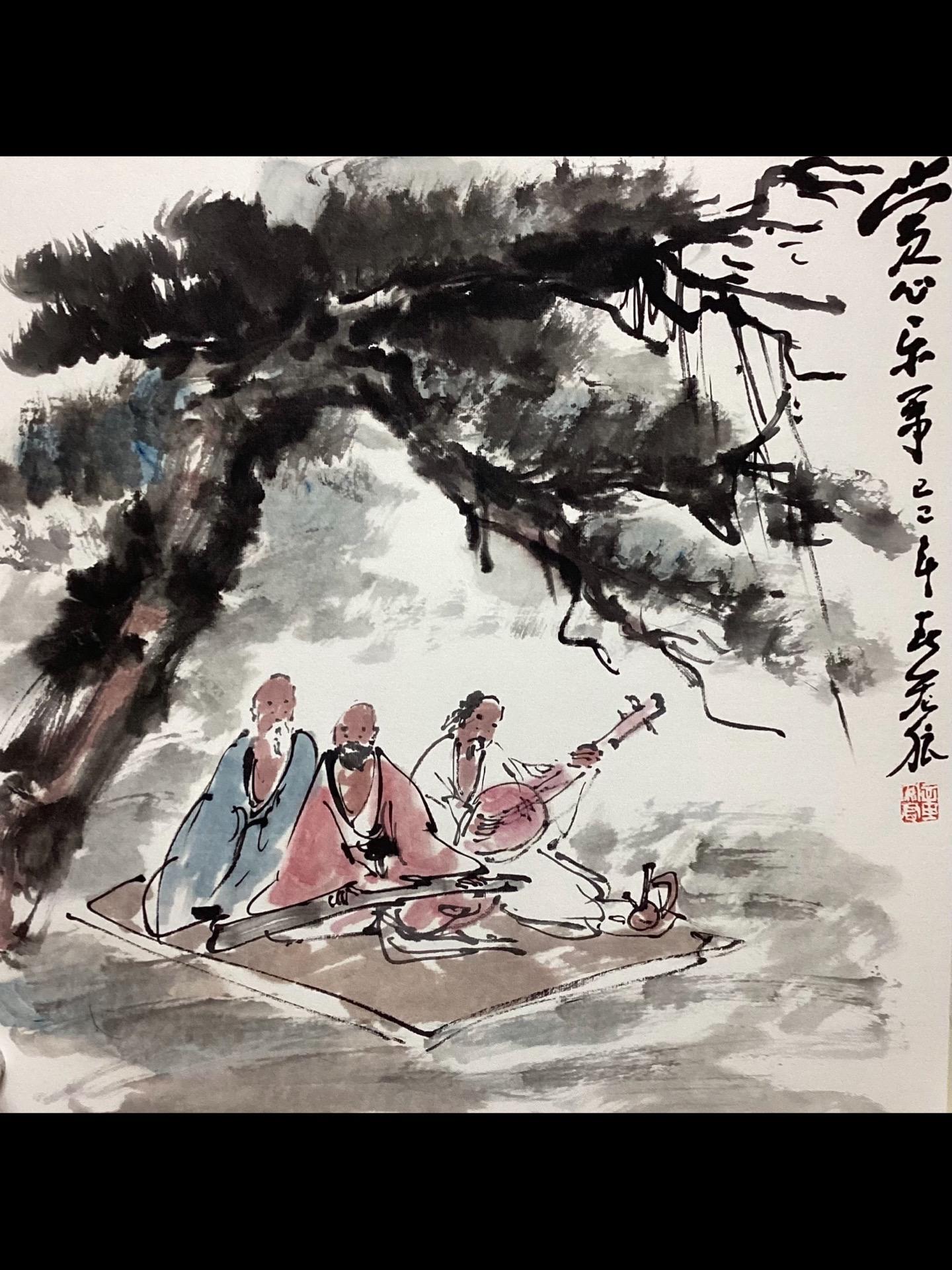 高士。人生三万八千年、始信高士巨眼识沉浮大写意人物赏心国画