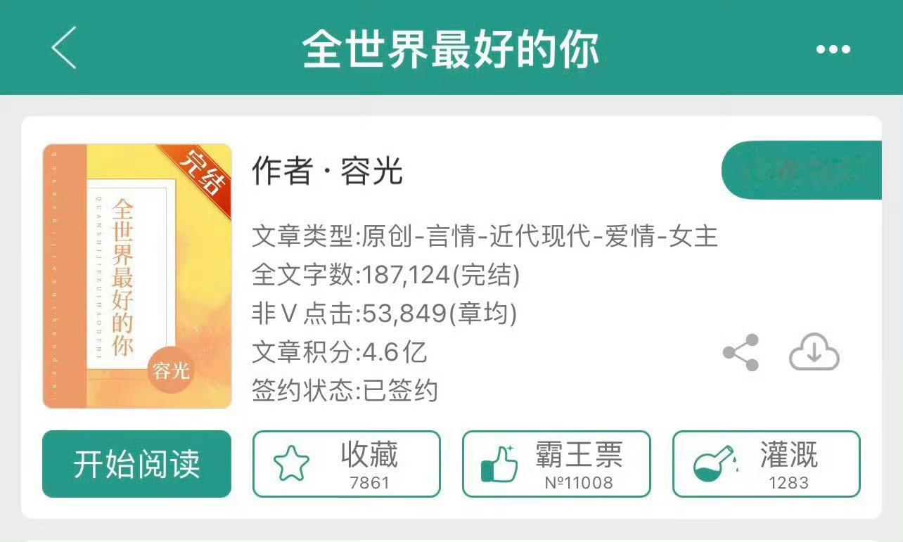 小说推荐：《全世界最好的你》 作者:容光简评：精英暖男兄长vs坚强可爱妹妹，暗恋