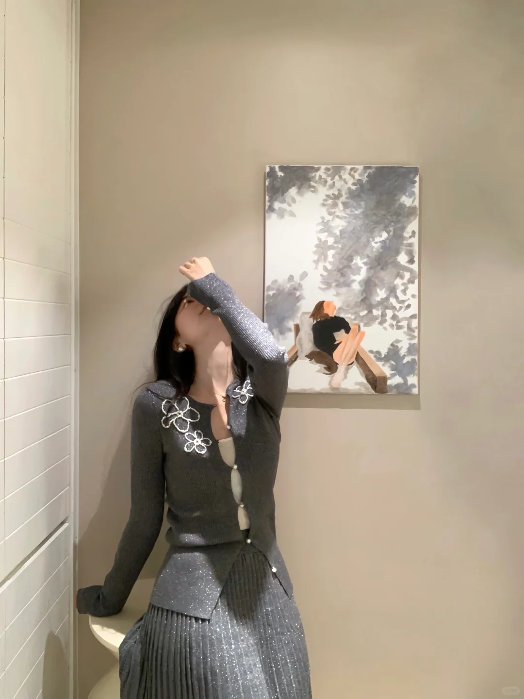 丙烯画•树荫下的小憩