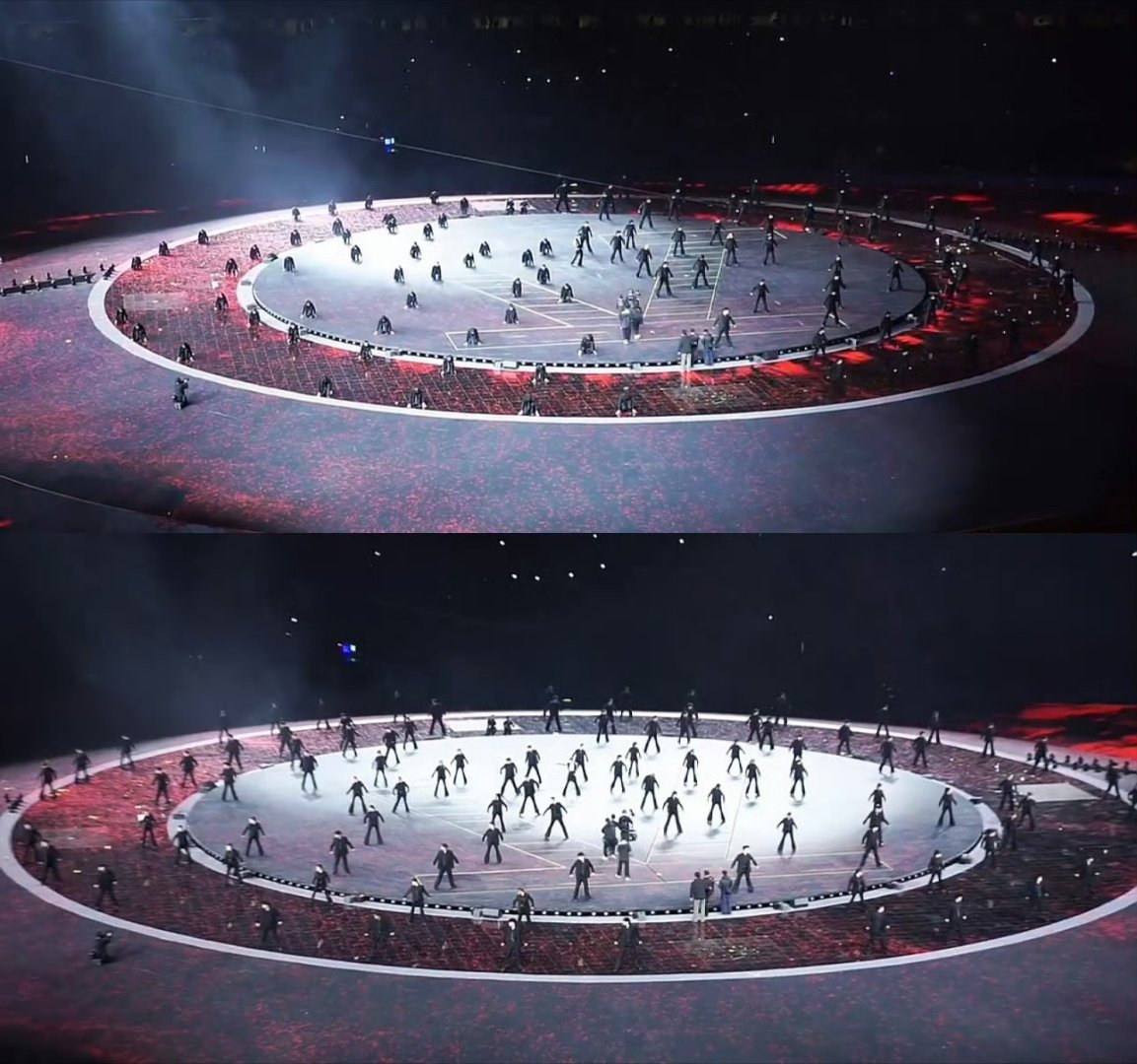 这阵仗！台上舞者气势如虹，台下歌迷声浪震天。张杰120人舞团台上台下都是张杰的兵