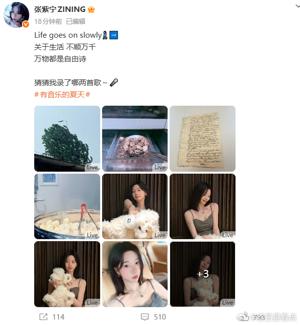 张紫宁日常照韩系张紫宁晒日常照烟火气好足张紫宁这组随拍太有感觉，淡淡的韩系质感，