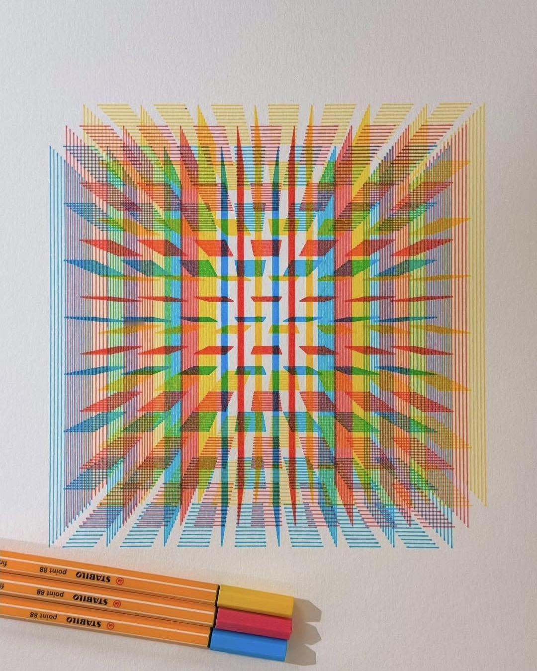 画线画的....眼睛👀咋还重影了呢？作者Adam Fuhrer，多伦多的前端工