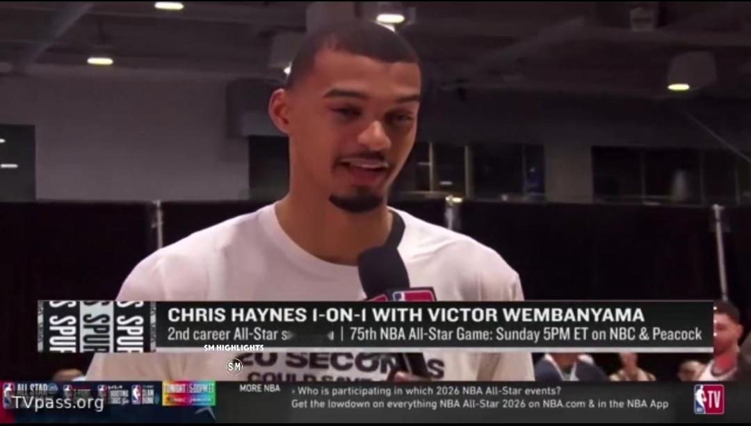 文班亚马谈及自己真实身高时表示：“7’4还是7’5，我真的不清楚，我自己也看到过