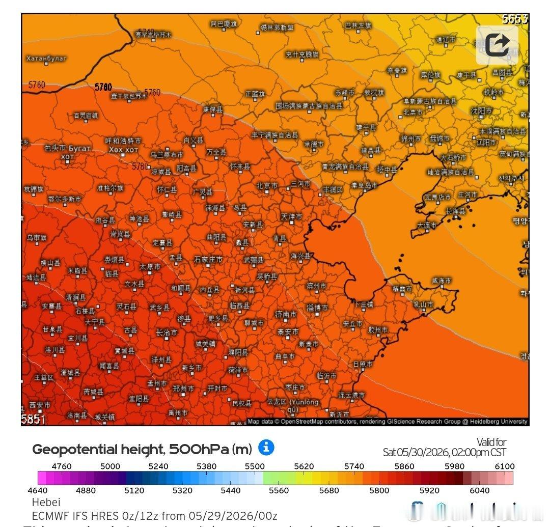 明天暖高压脊影响，或将迎来今年的首轮高温天气。明天最高气温预计可达35～36℃，