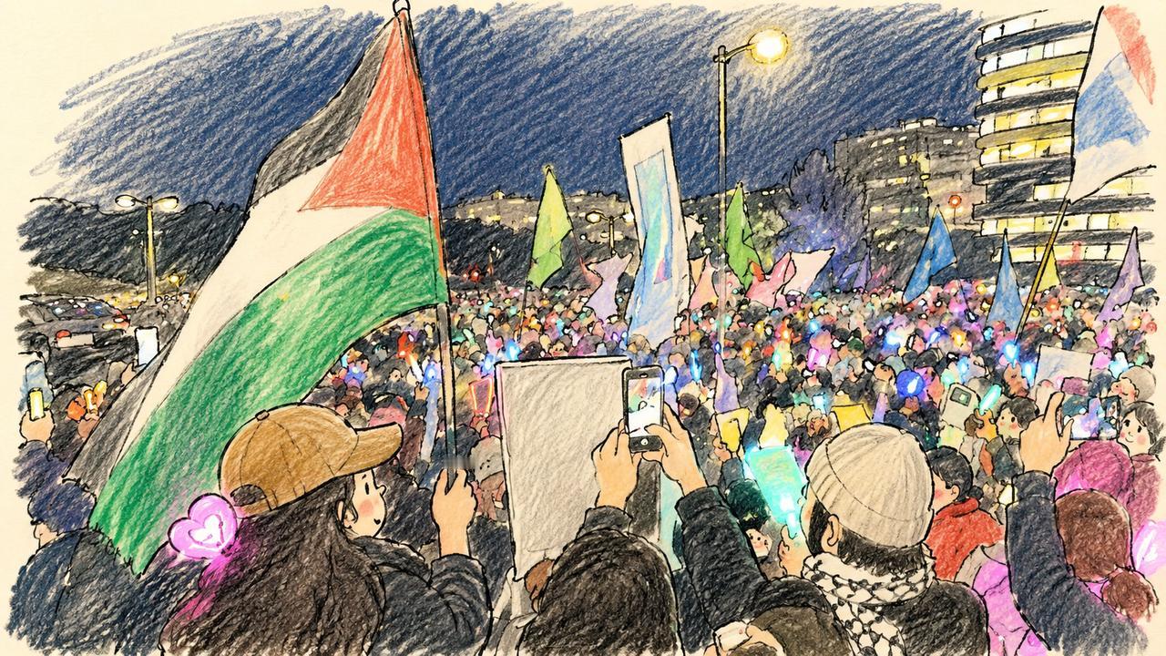 5月3日，东京街头涌进了5万人。
不是演唱会，不是庆典，是抗议。横幅、牌子，喊的