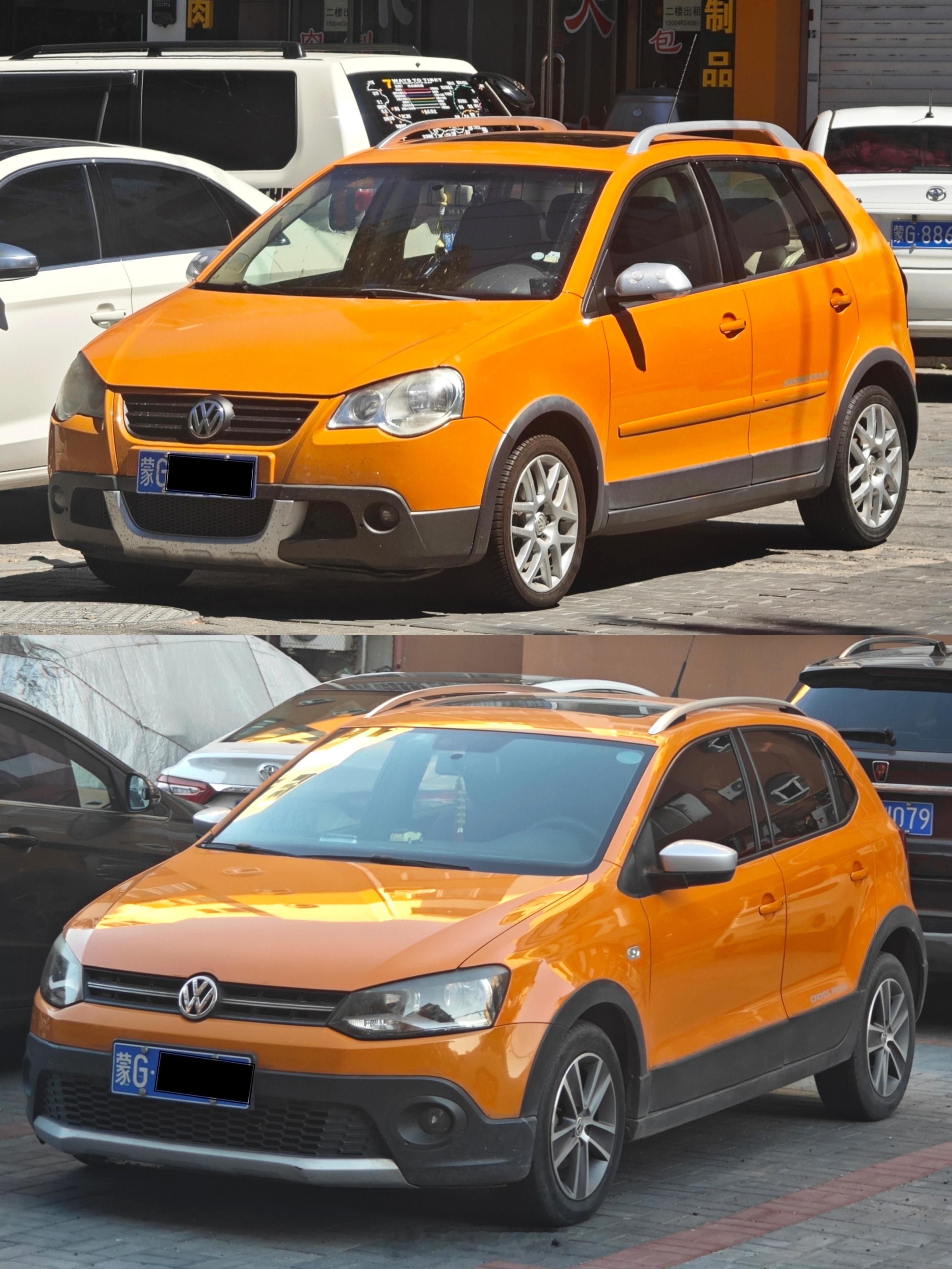 Cross Polo，国产两个版本，分别属于MK4和MK5两代。双色车身在充足的
