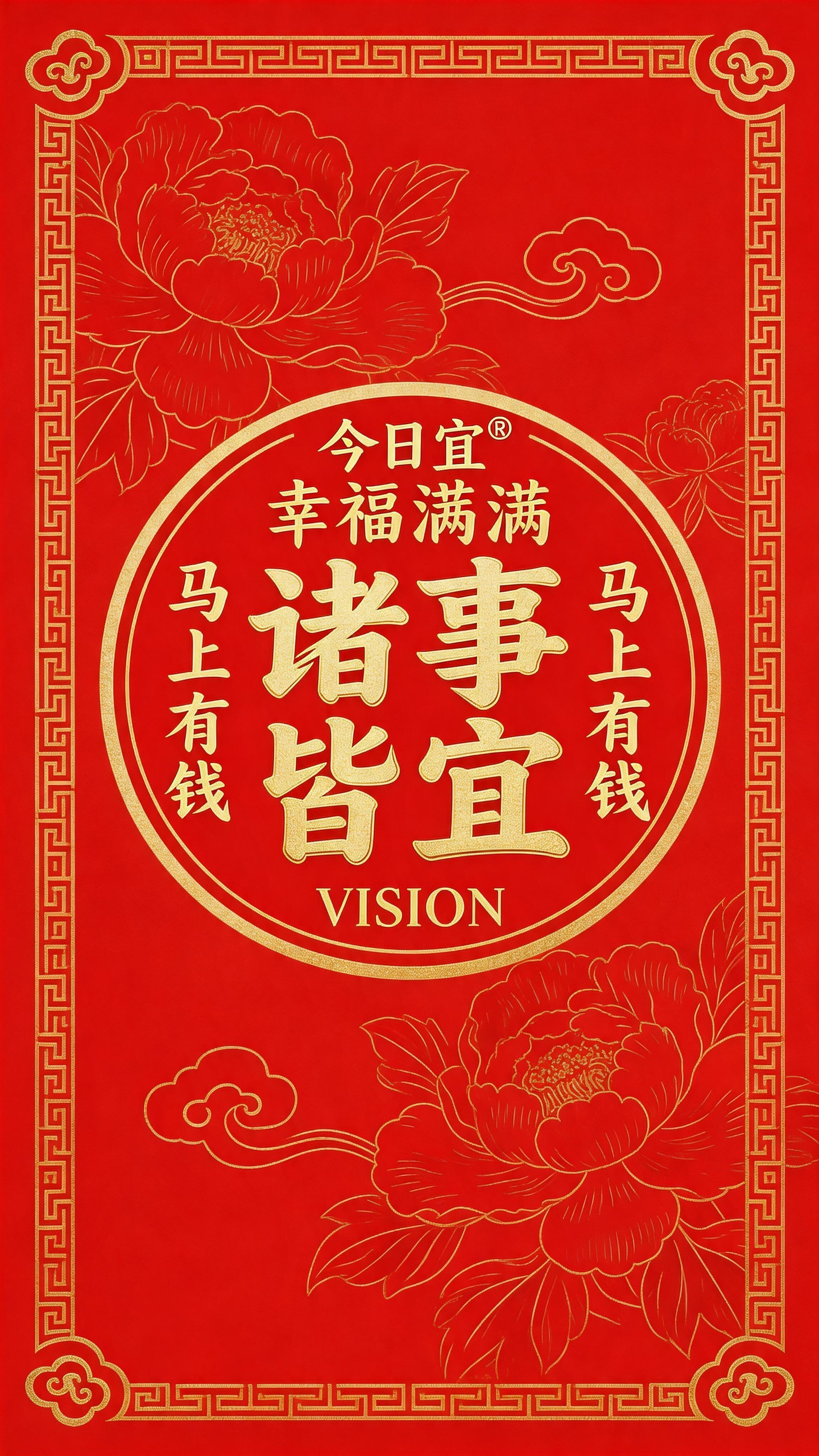 今日诸事皆宜，马上有钱！ 