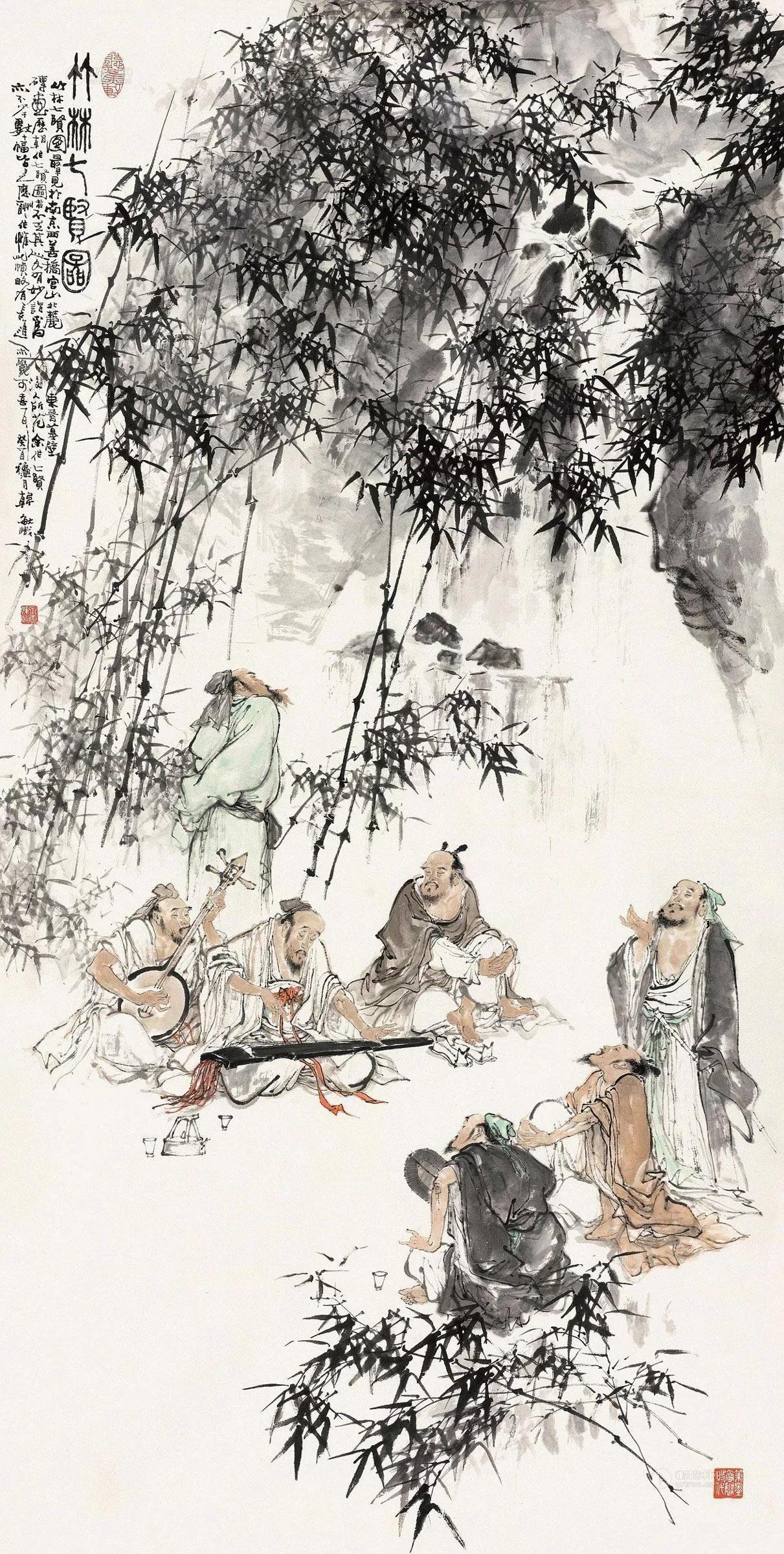上联：竹林偷乐七人汉
下联：[玫瑰]

网络图片/诚谢侵删