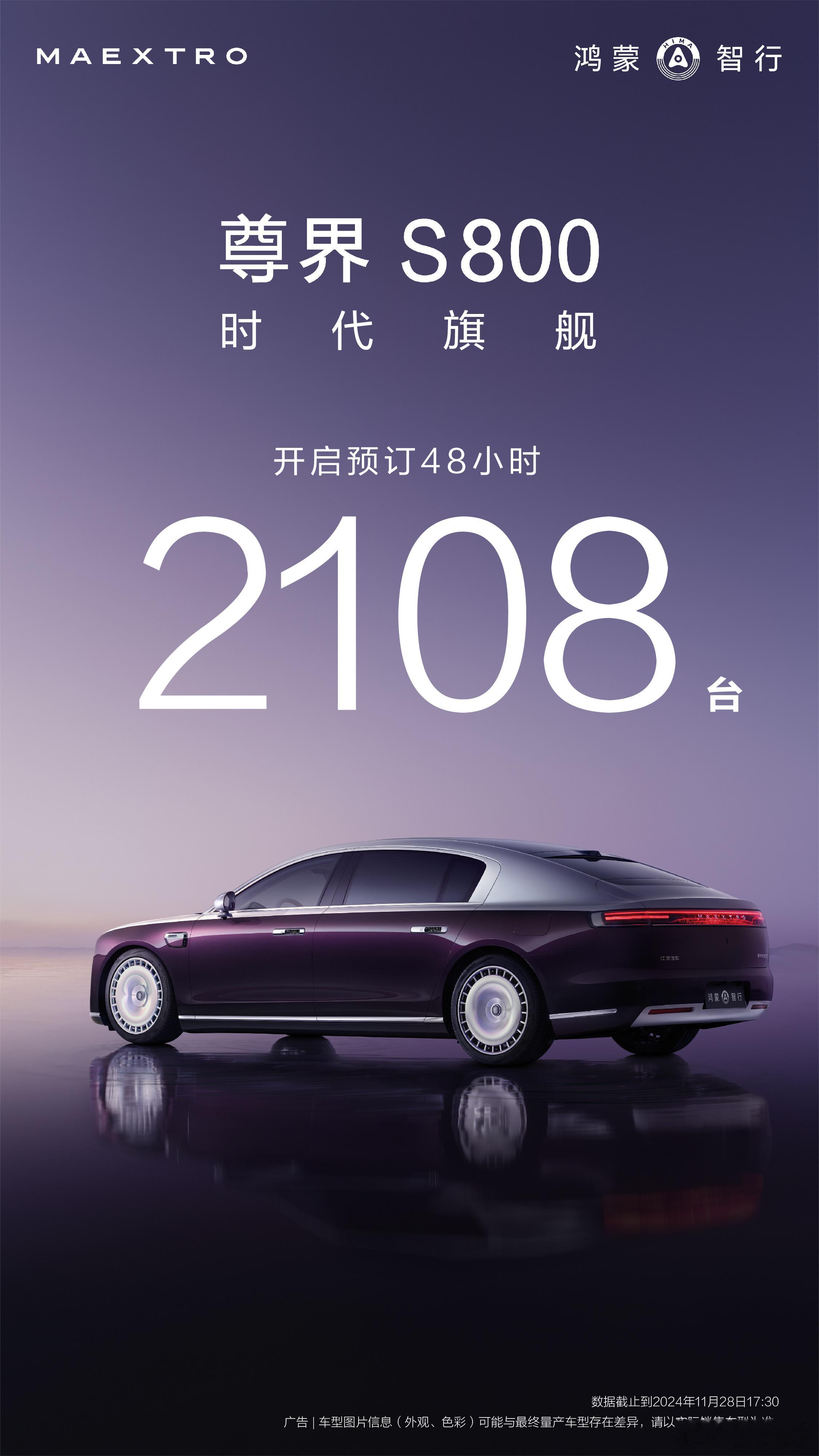 100万的新车，需要 2 万元订金，48 小时后订了 2108 台。光是预订金就