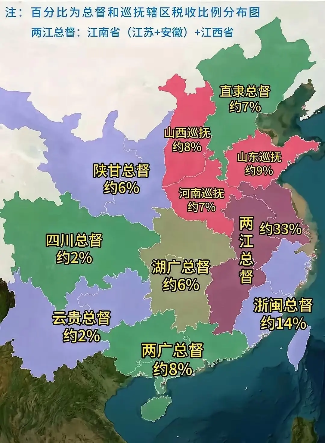 清朝两江总督居然占比全国总税收的三分之一