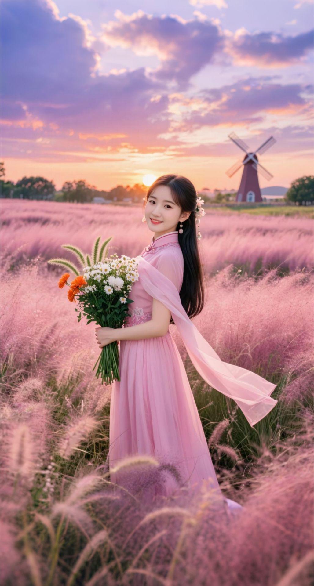 AI扩图 AI粉草唯美大片