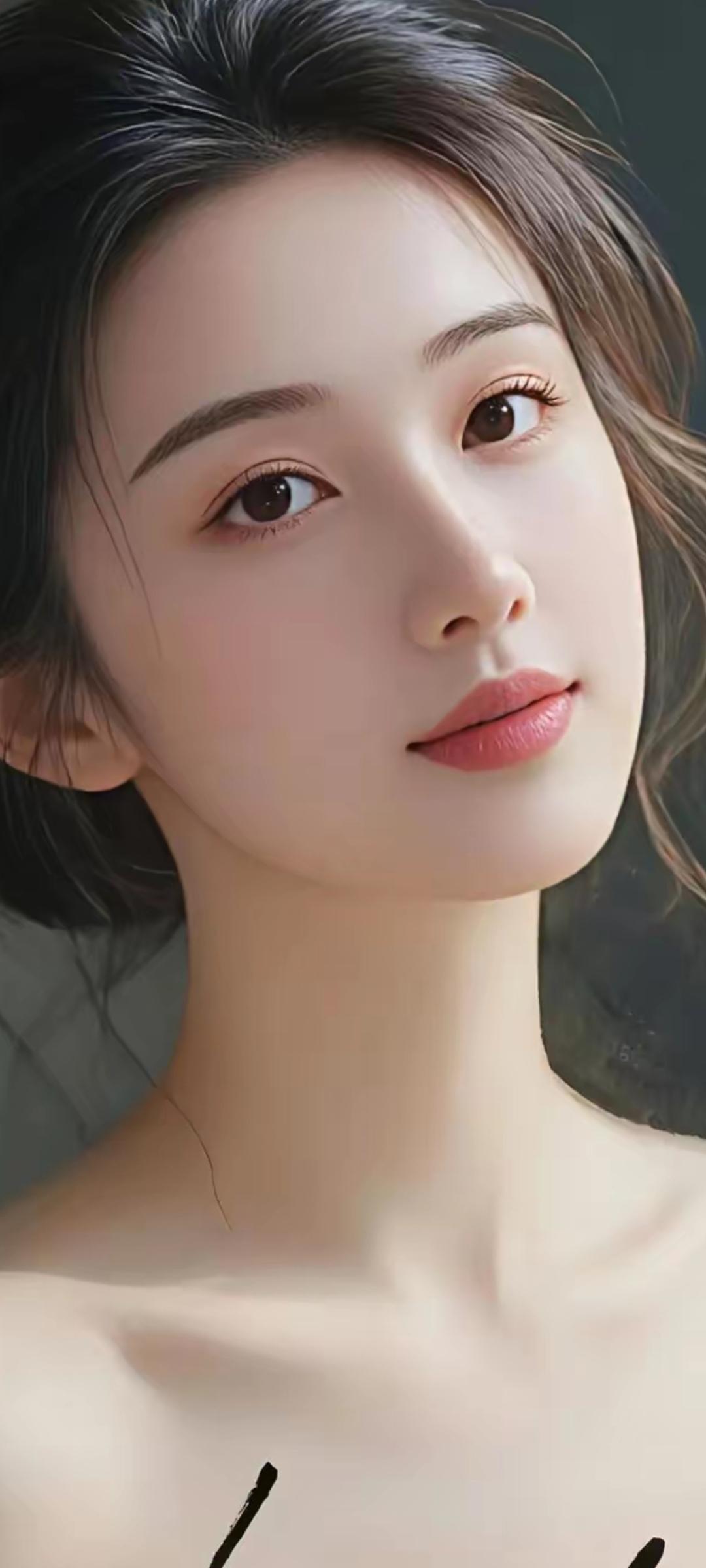 温柔如水的少女，散发着迷人的魅力。