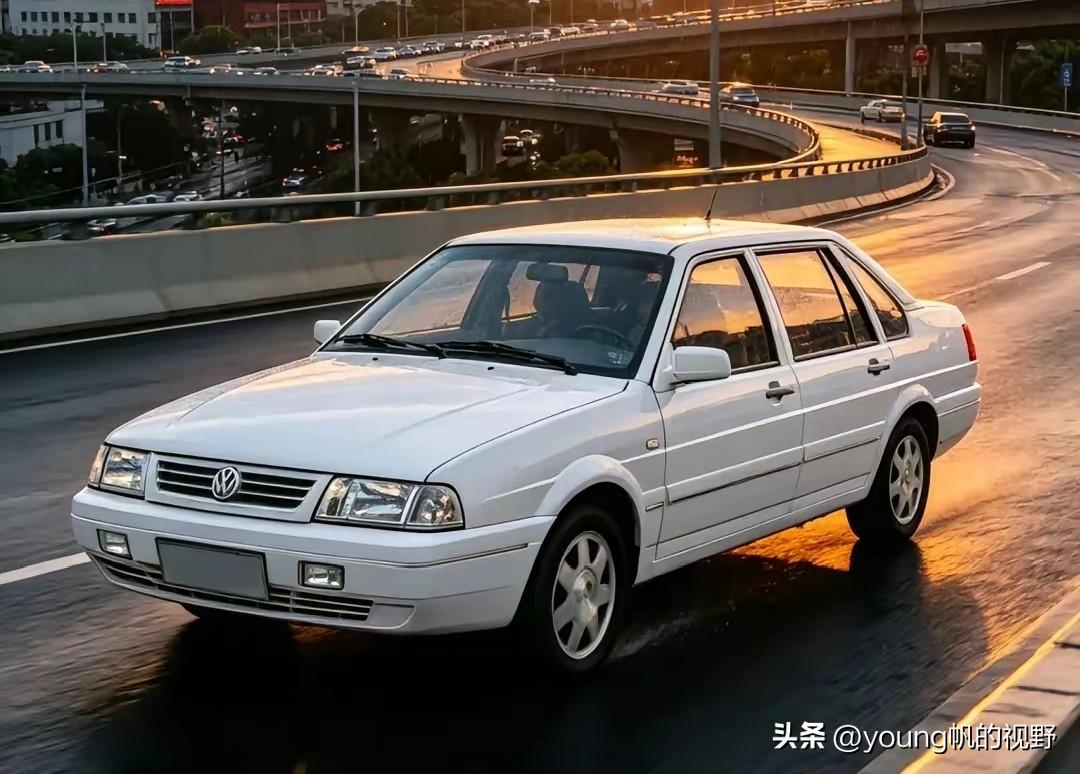 AI笔下的桑塔纳2000轿车。桑塔纳2000，原型车是南美洲巴西的大众轿车。在9