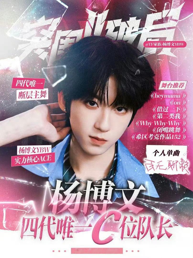 tg杨博文张函瑞王橹杰三位四代“唯一C位队长” 