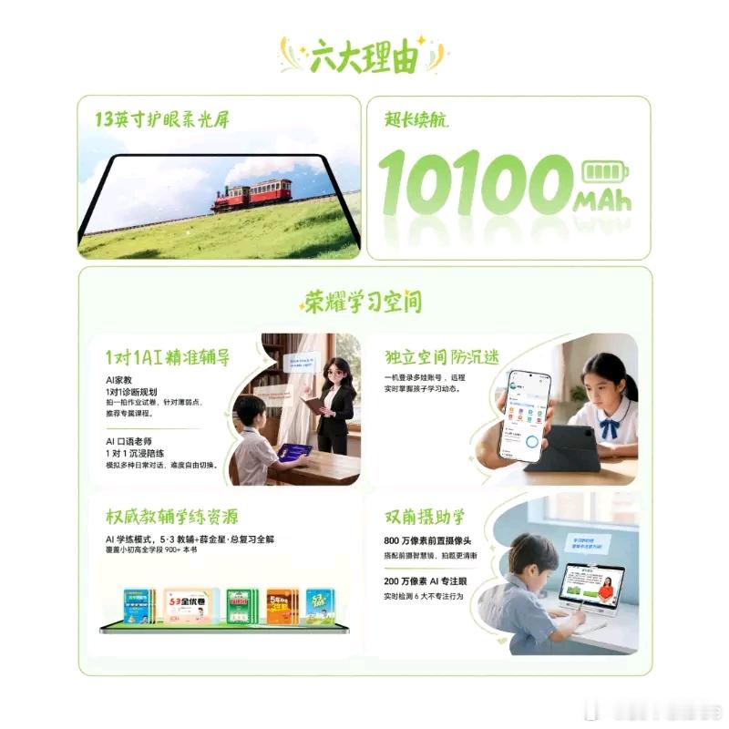 荣耀平板X10 Pro Max来了搭载13英寸大屏，主打学习陪伴，10100mA