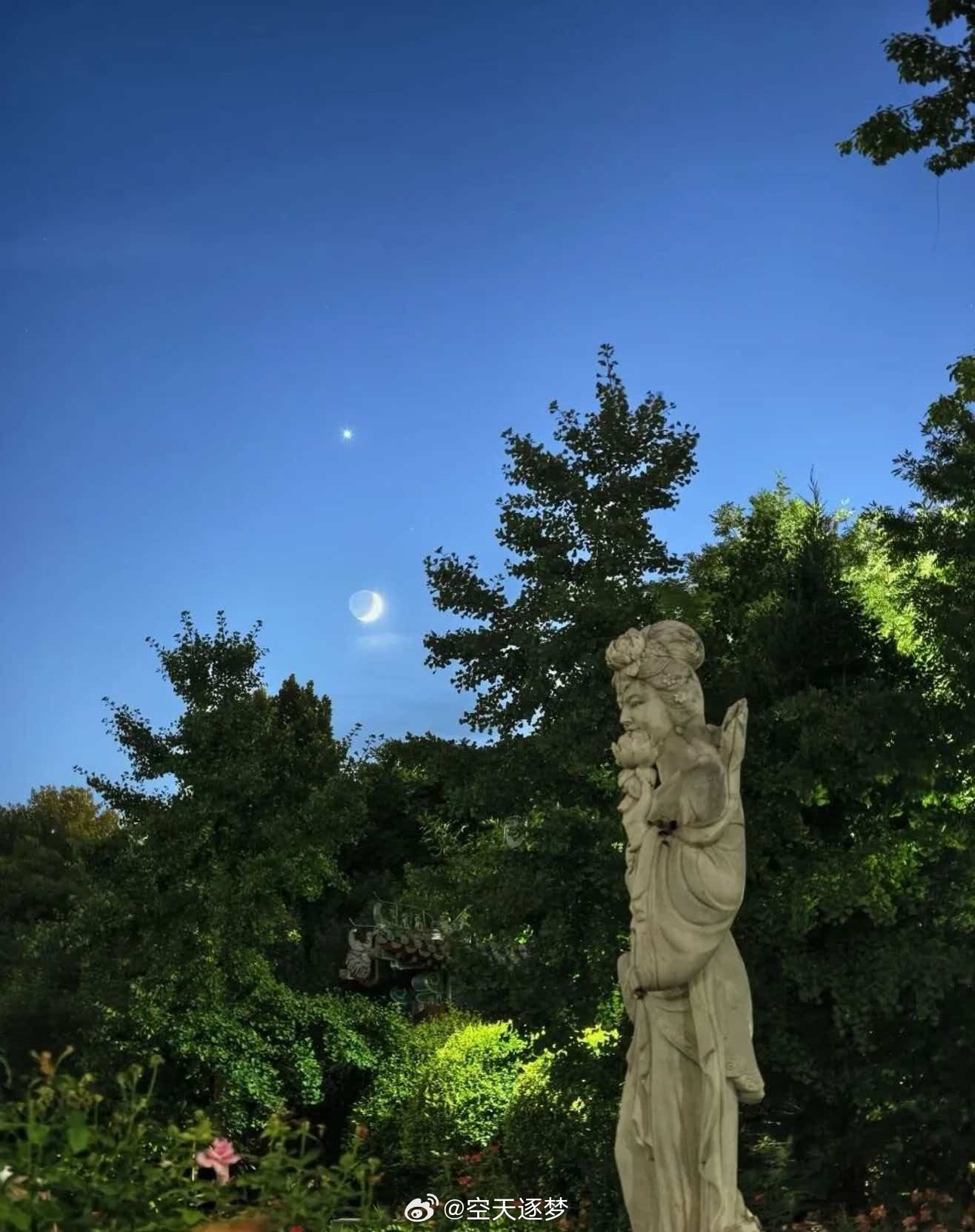 【明晚，记得抬头看！金星伴月月掩金星 】9月14日，以“长庚”姿态现身的金星将与