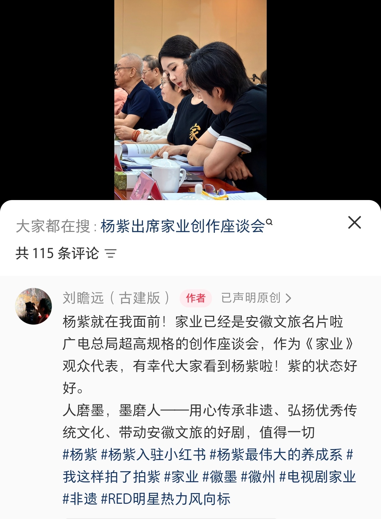 紫粉(非常保守)：家业的座谈会规格很高与会人员：家业广电总局超高规格座谈会！安徽