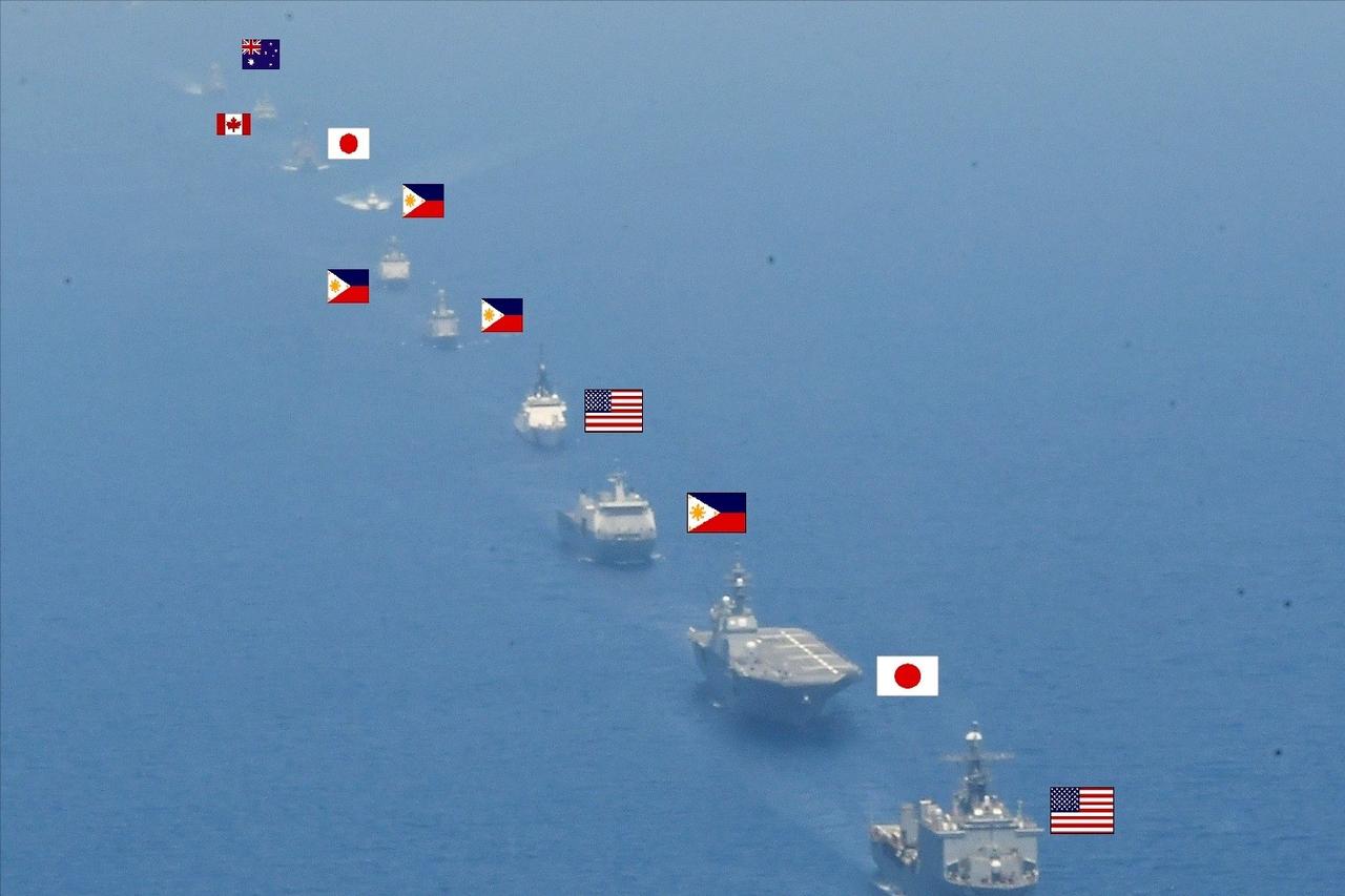日方军演刻意刷存在感？真实战力和中国海军差的有点远。

日本自卫队最近发了“肩并